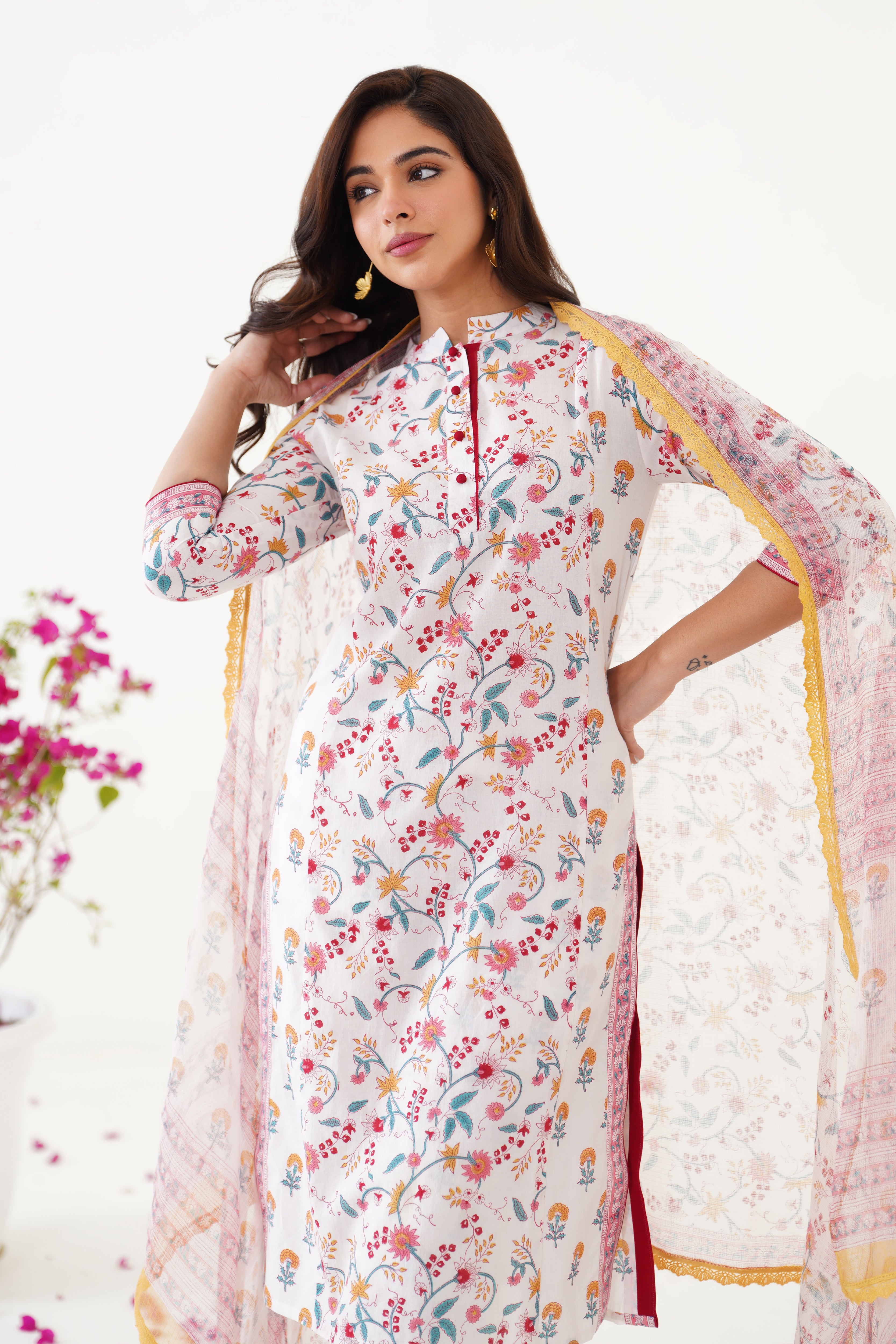 Yellow Mia Floral Kurta Set of 3