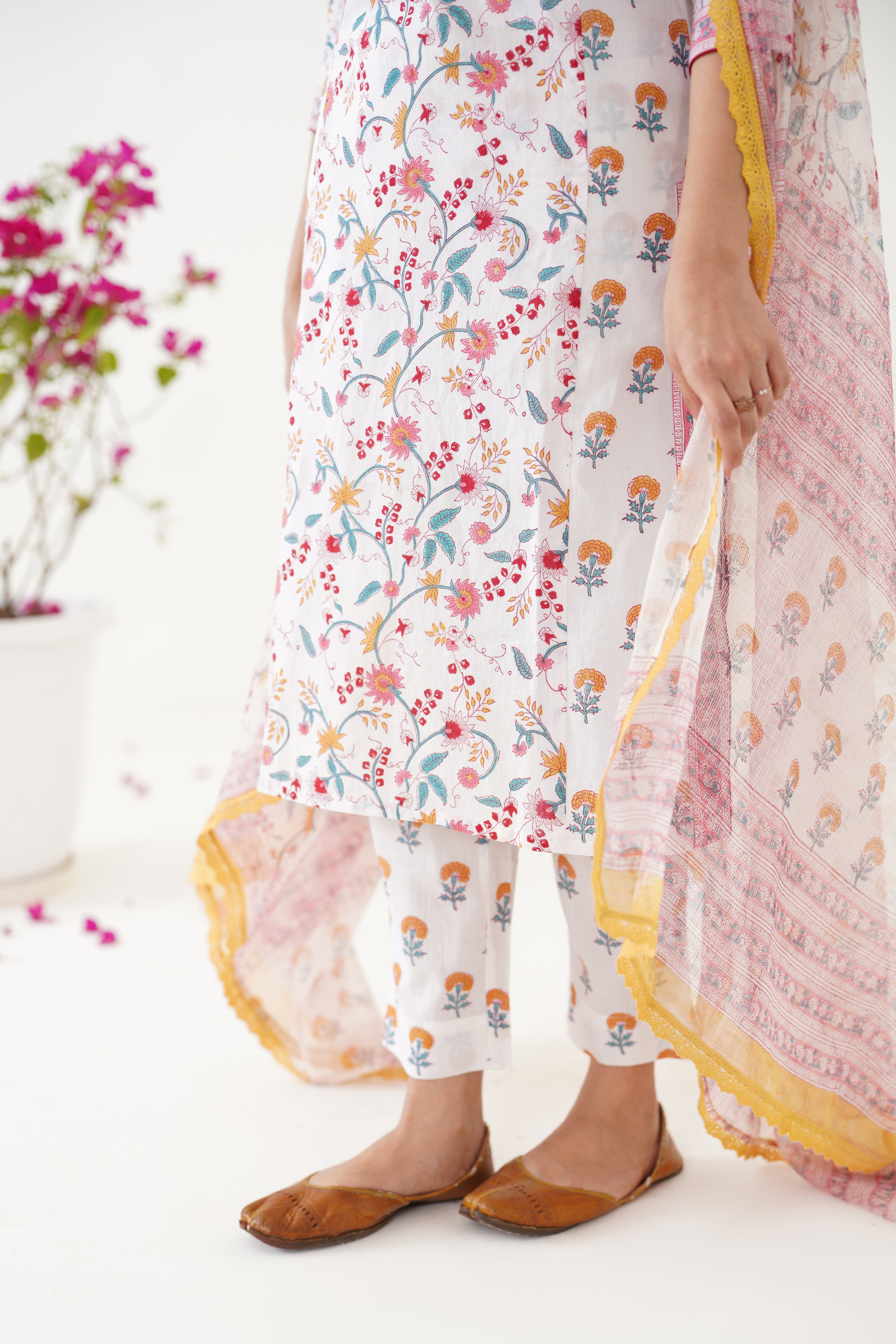 Yellow Mia Floral Kurta Set of 3