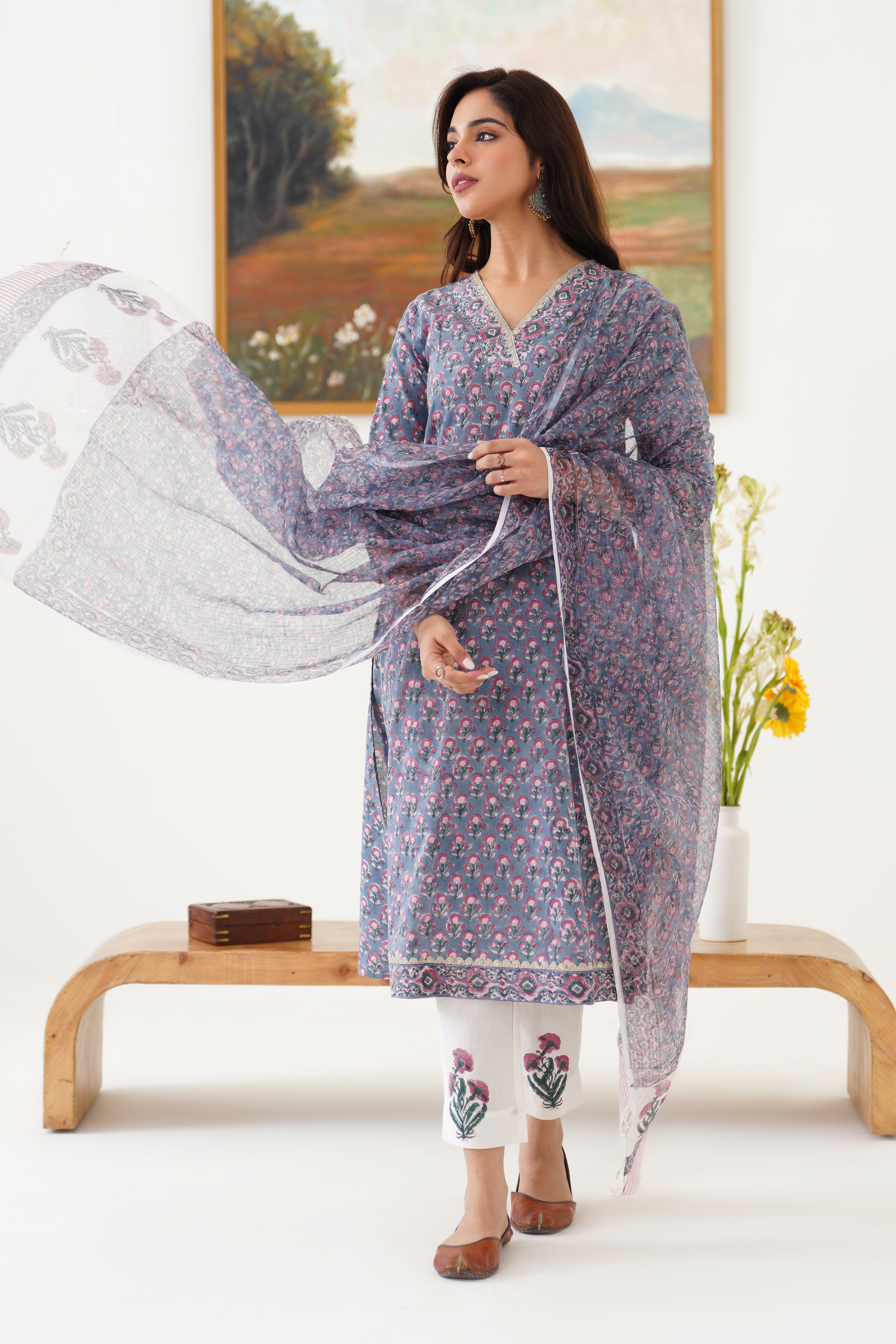 Grey Gloria Kurta Set of 3