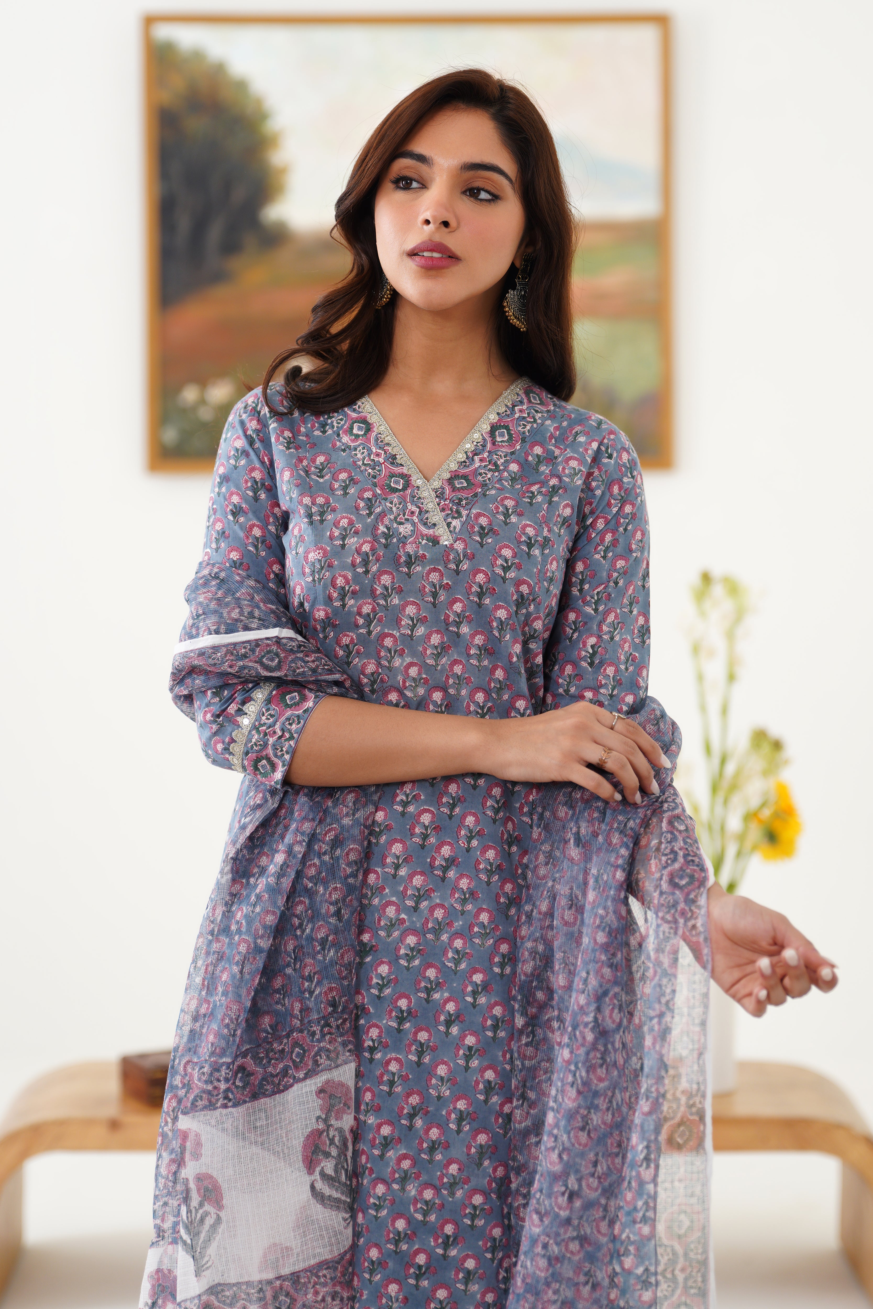 Grey Gloria Kurta Set of 3