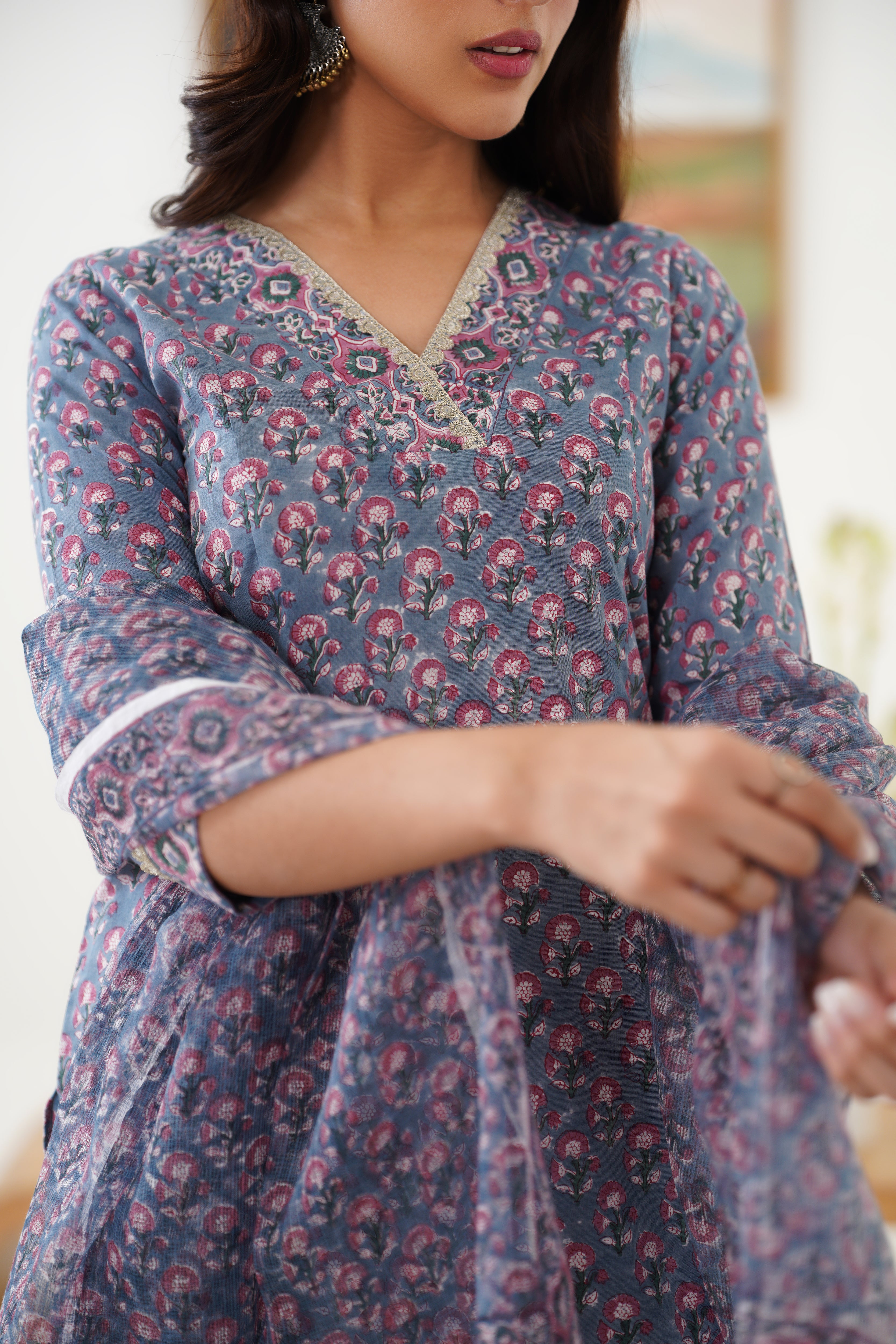 Grey Gloria Kurta Set of 3