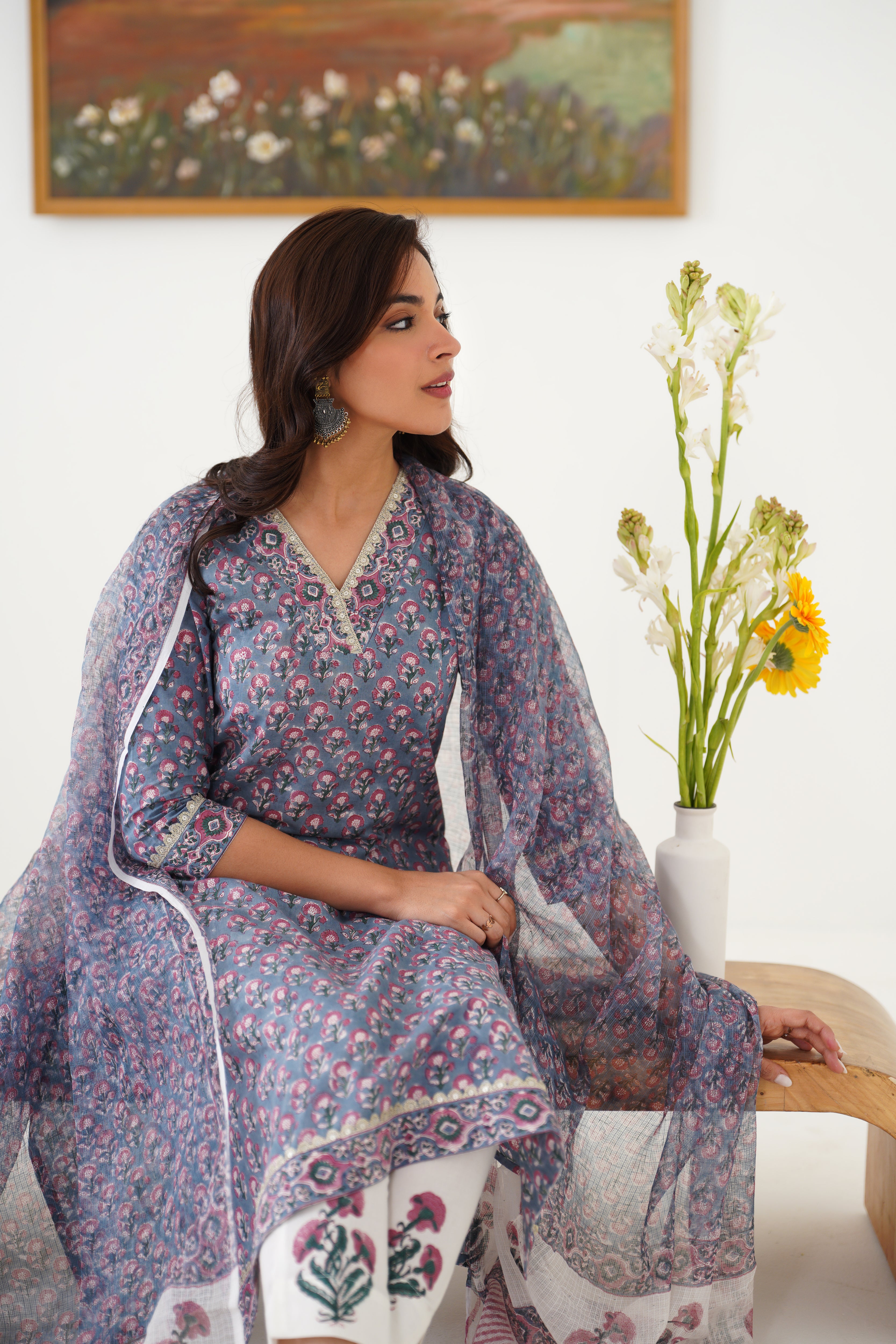 Grey Gloria Kurta Set of 3