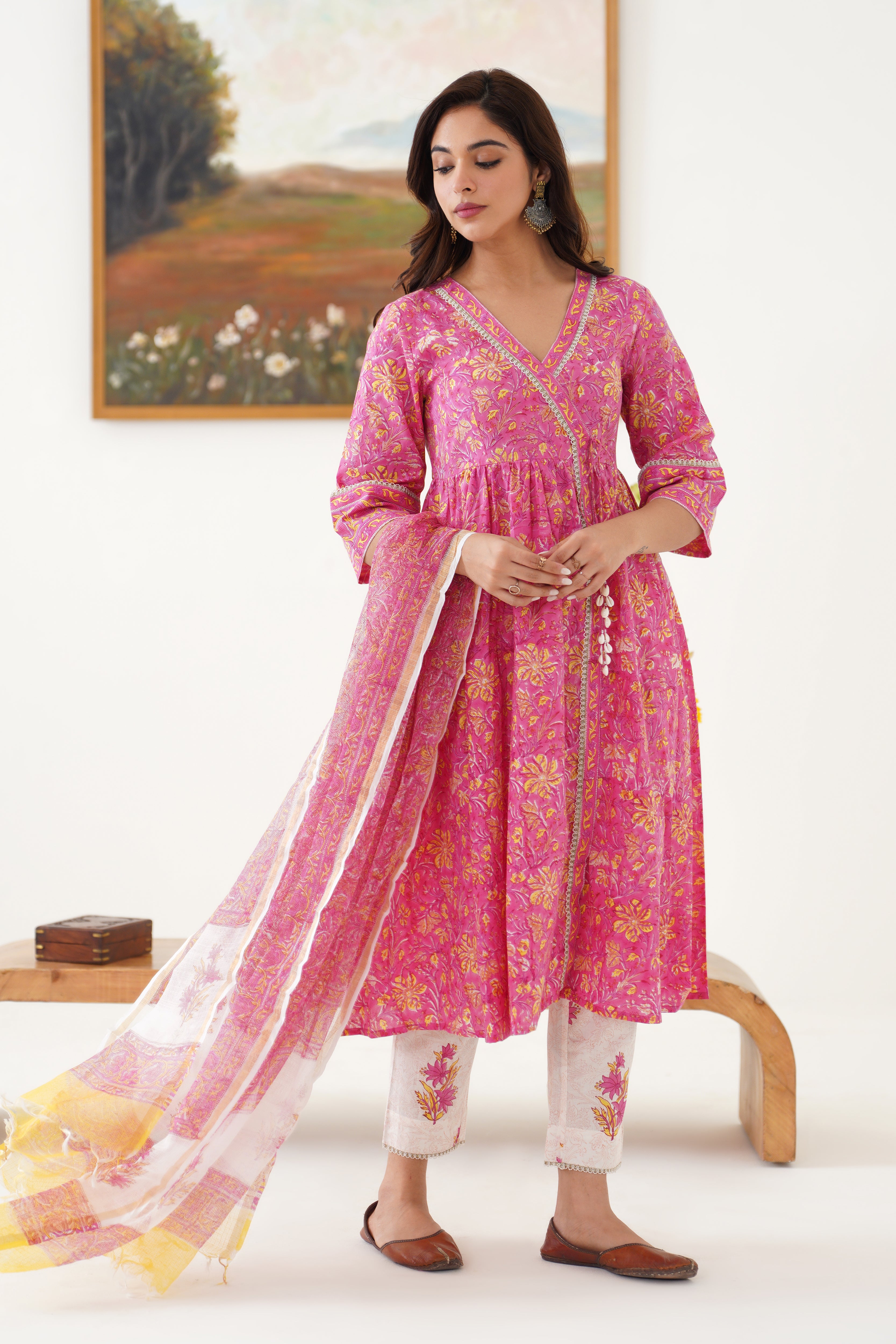 Pink Florence Anarkali Set of 3
