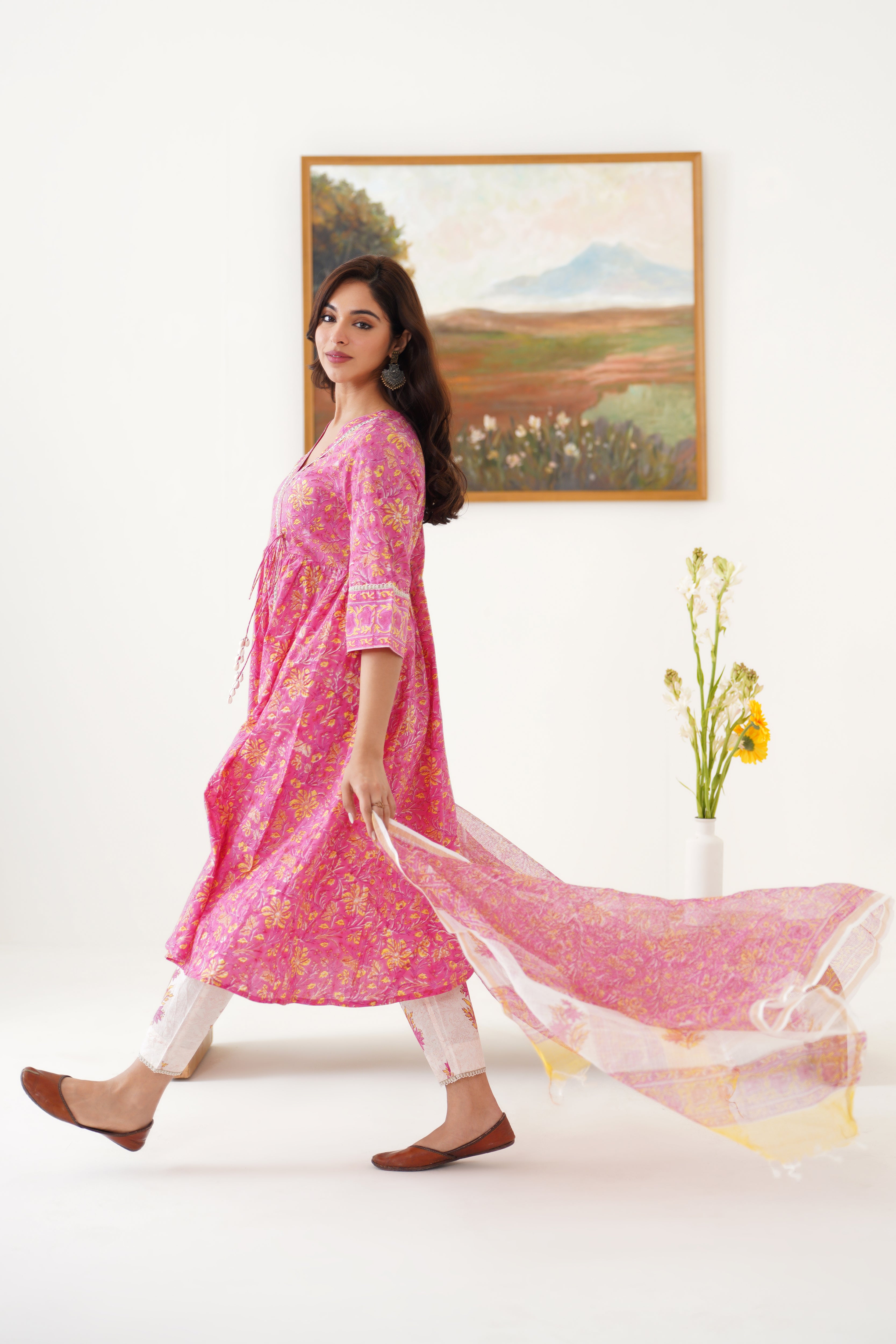 Pink Florence Anarkali Set of 3