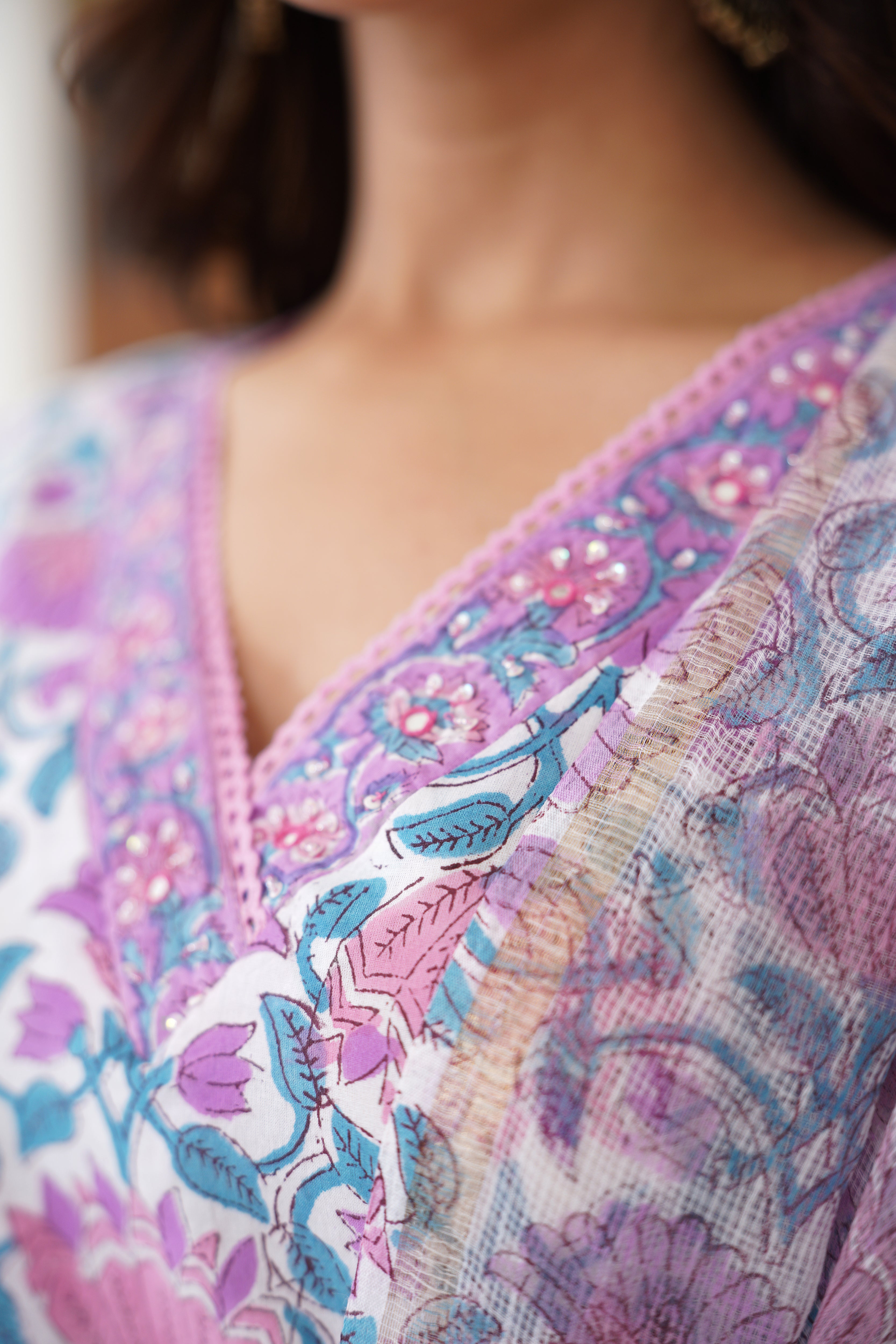 Purple Aurelia Embroidered Kurta Set of 3
