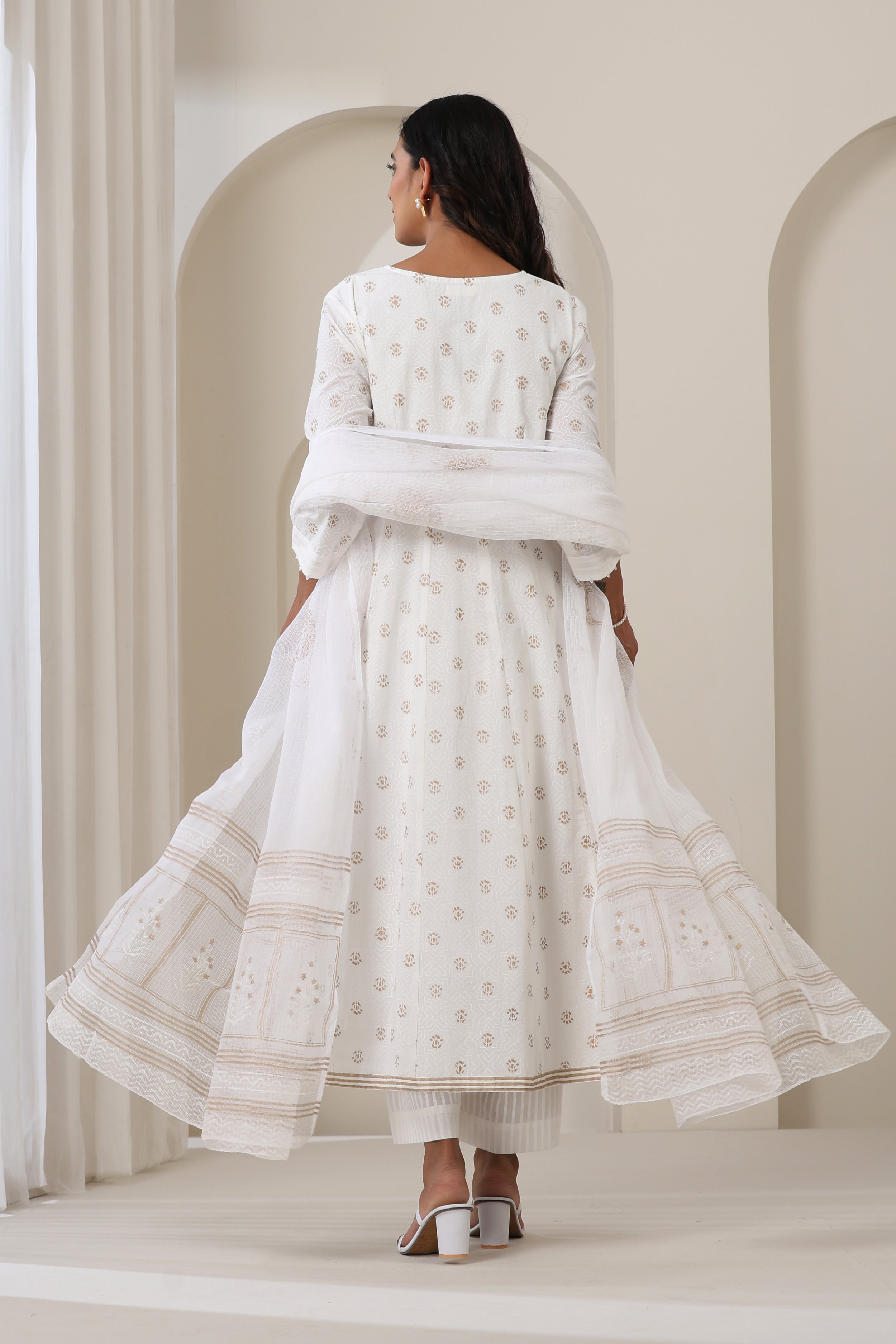 Stardust White Anarkali Set of 3