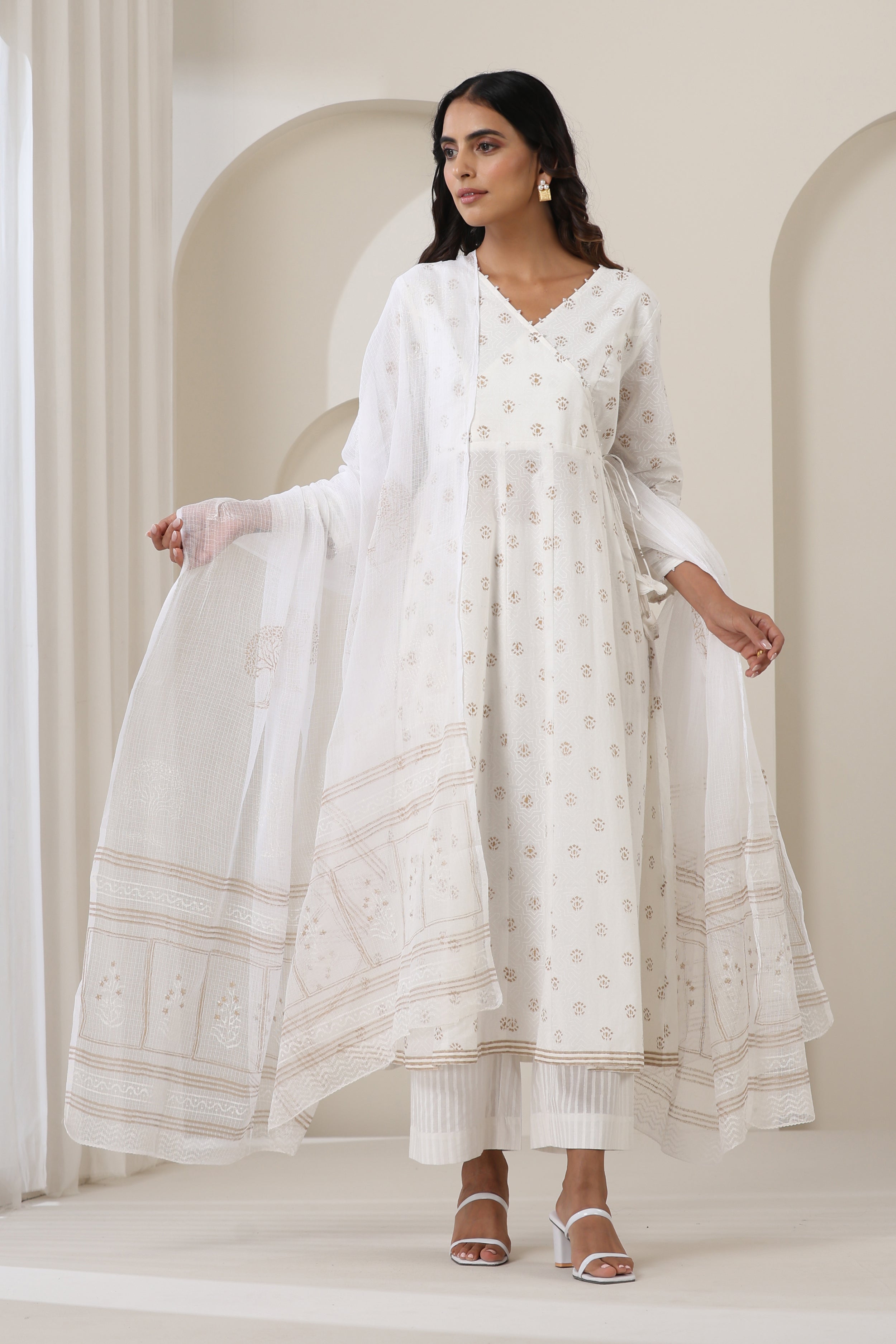 Stardust White Anarkali Set of 3