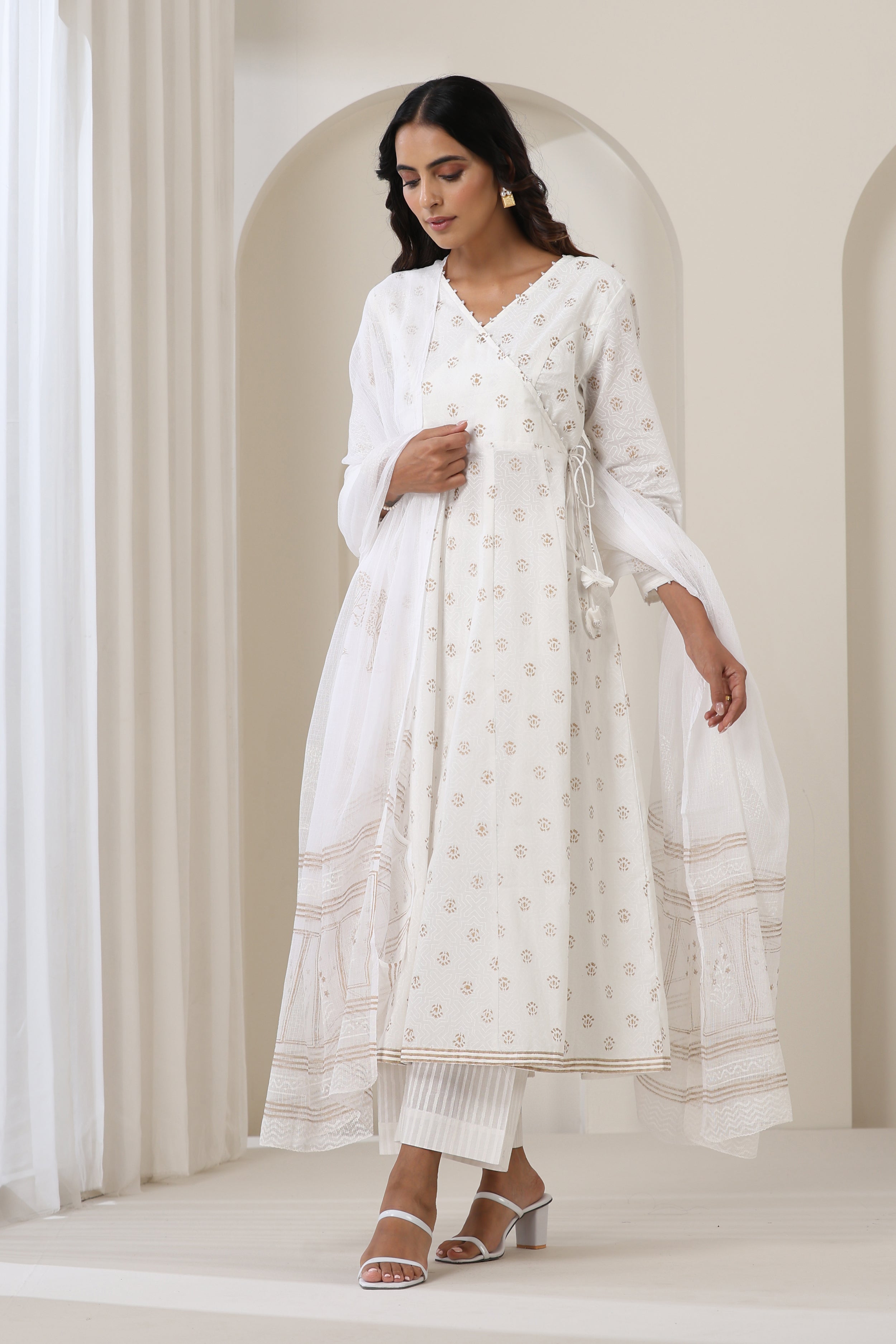Stardust White Anarkali Set of 3