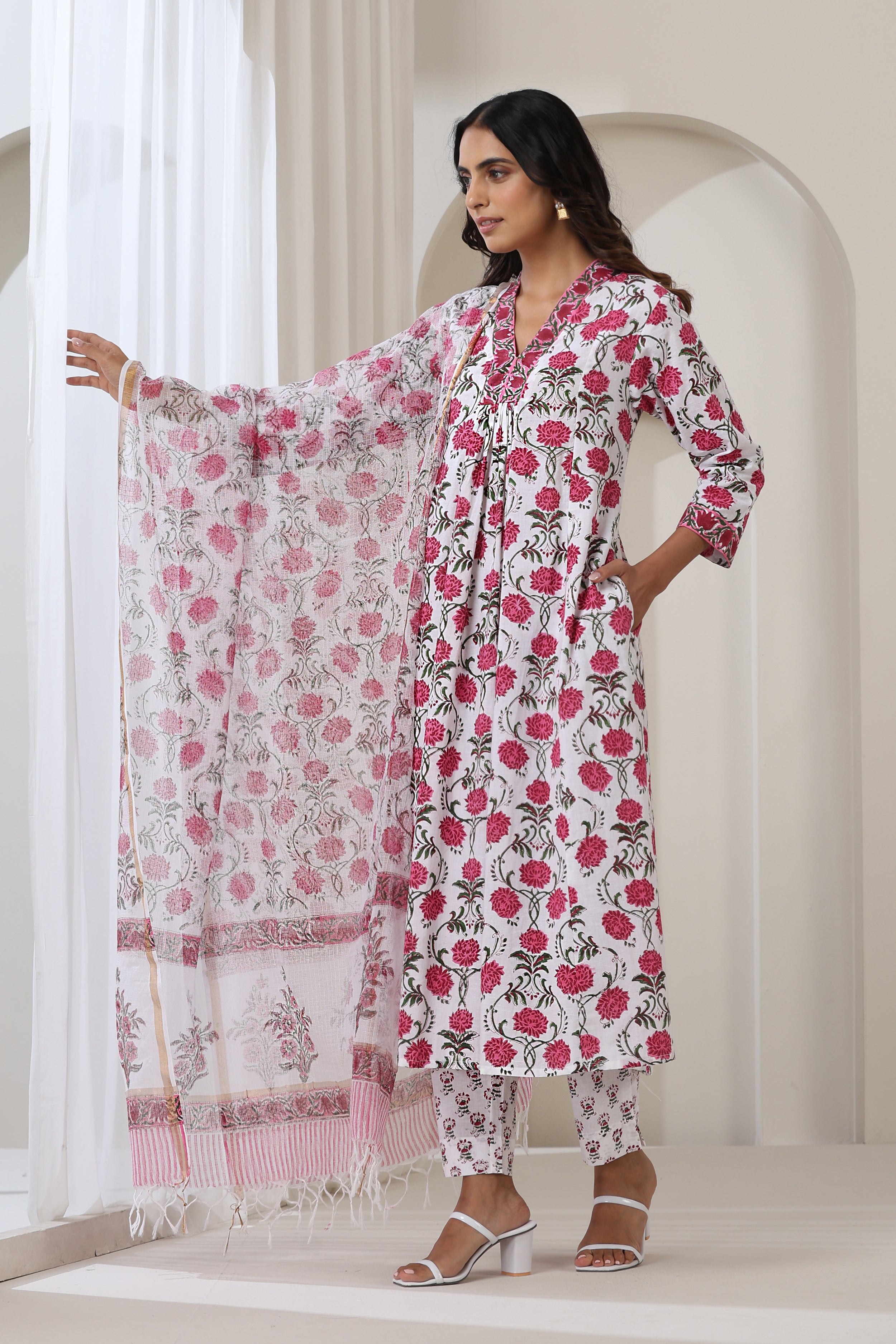 Pink Zinnia Kurta Set of 3