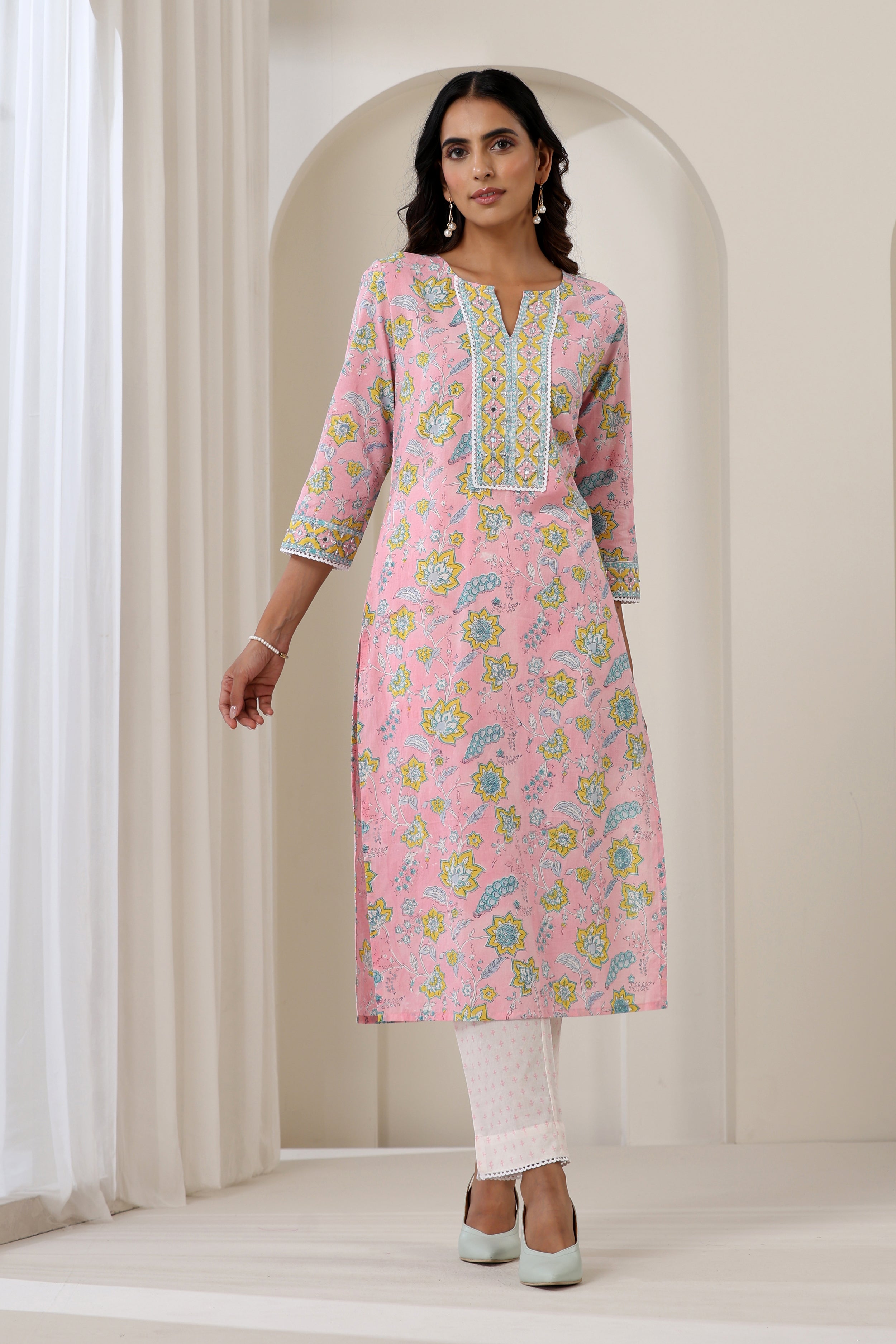 Pink Orchid Embroidered Kurta Set of 3