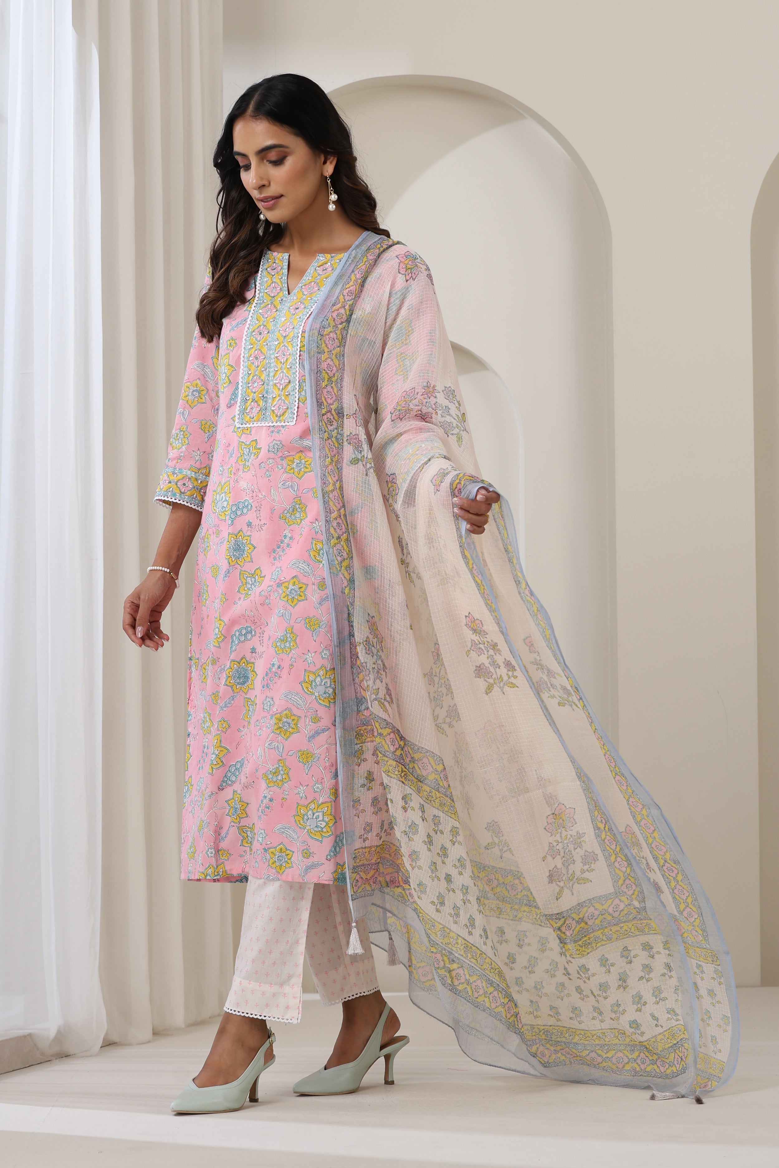 Pink Orchid Embroidered Kurta Set of 3