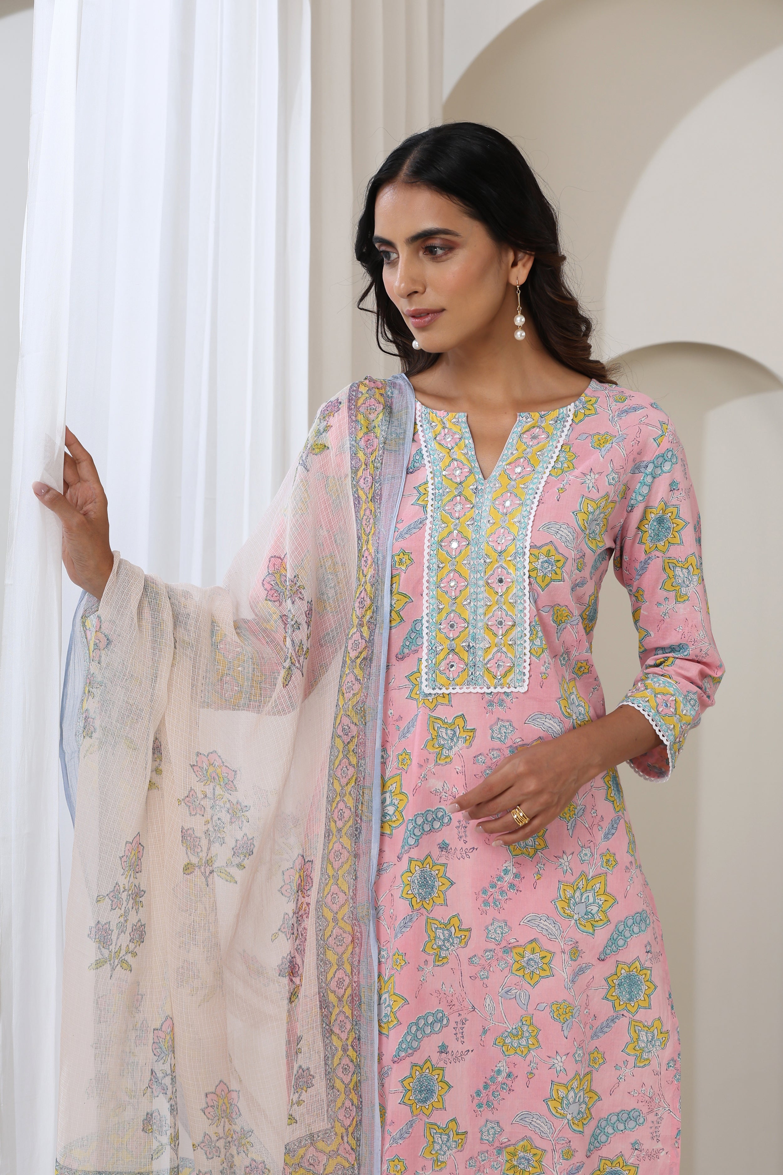 Pink Orchid Embroidered Kurta Set of 3