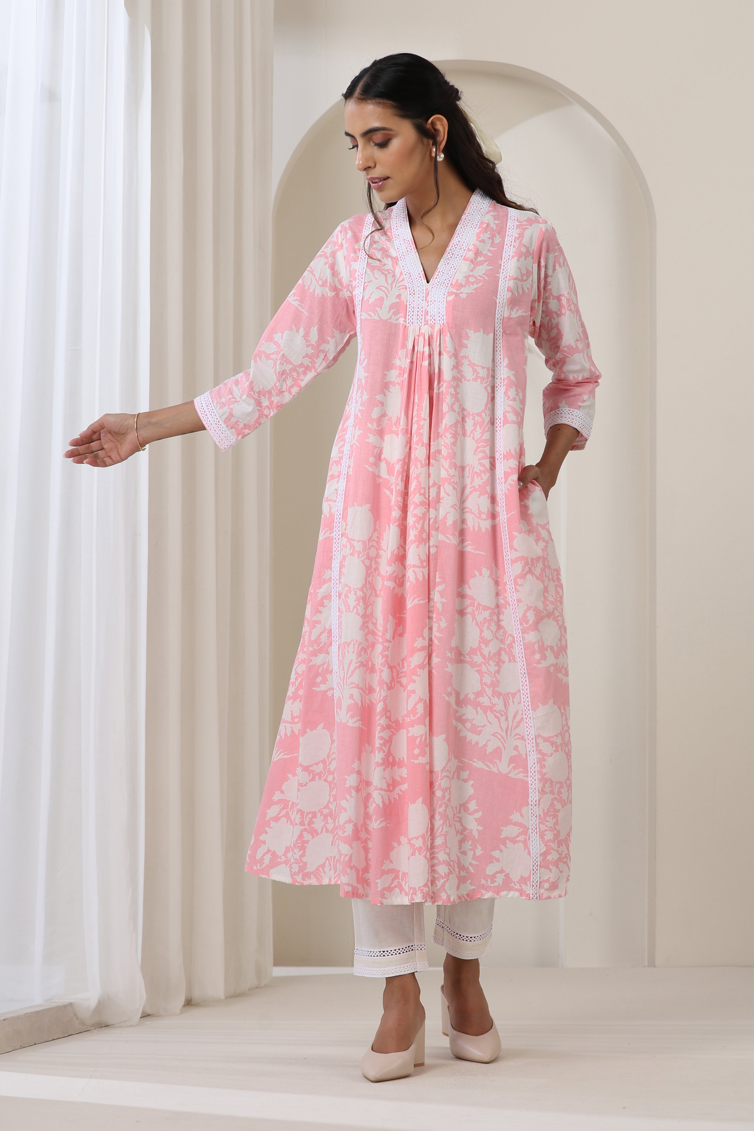 Pink Audrey Kurta Set of 2