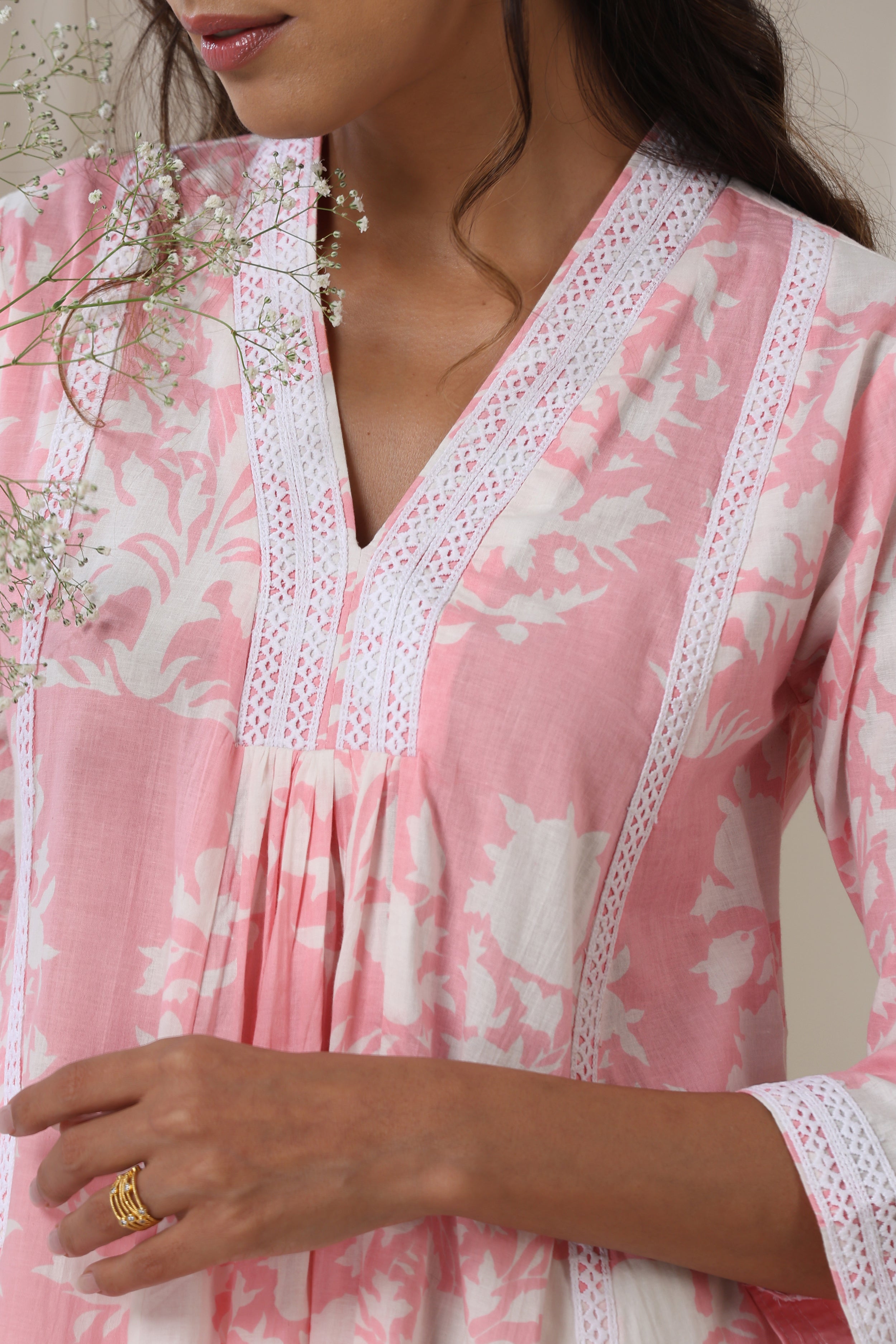 Pink Audrey Kurta Set of 2