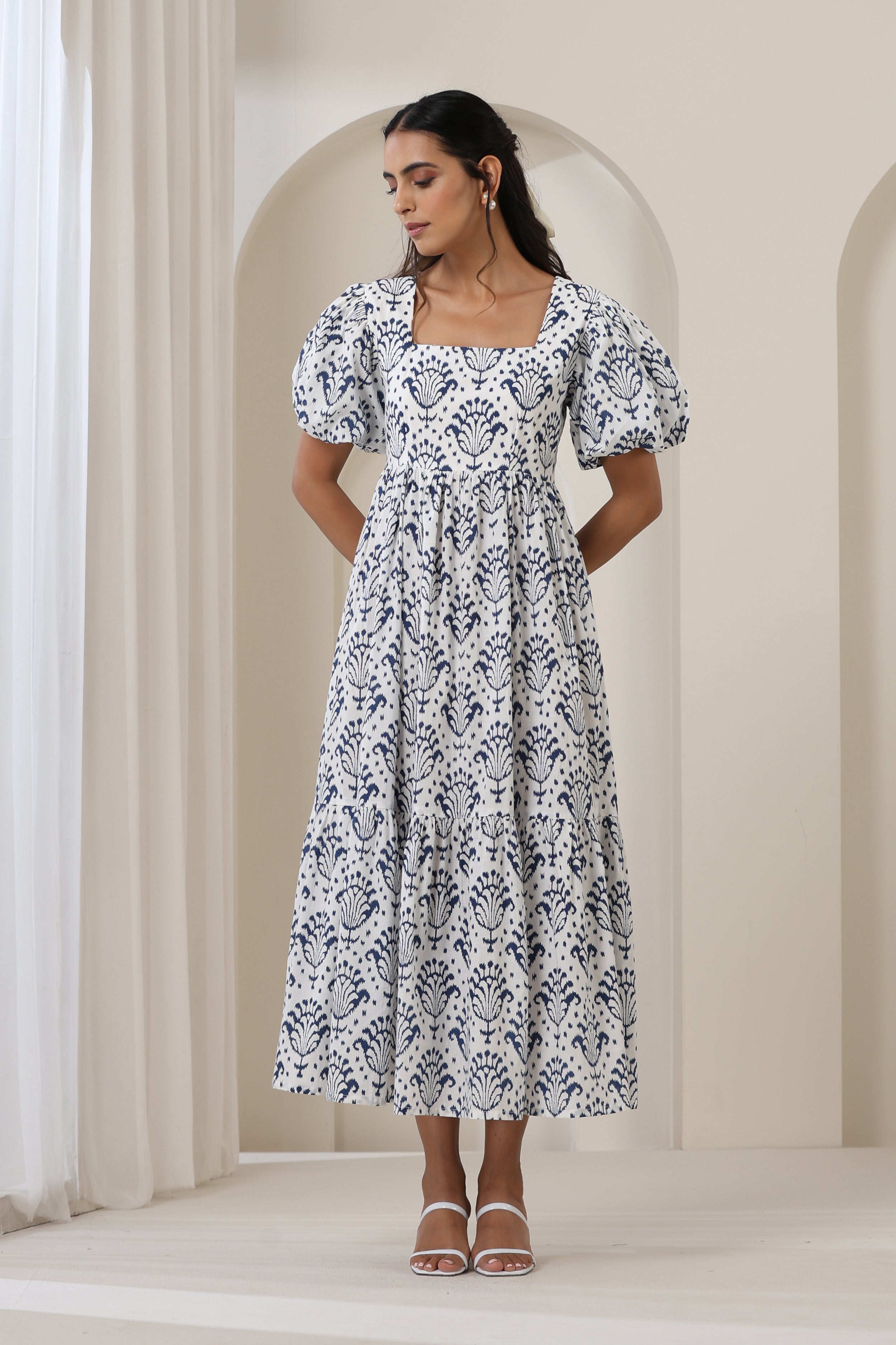 Charlotte White Tiered dress