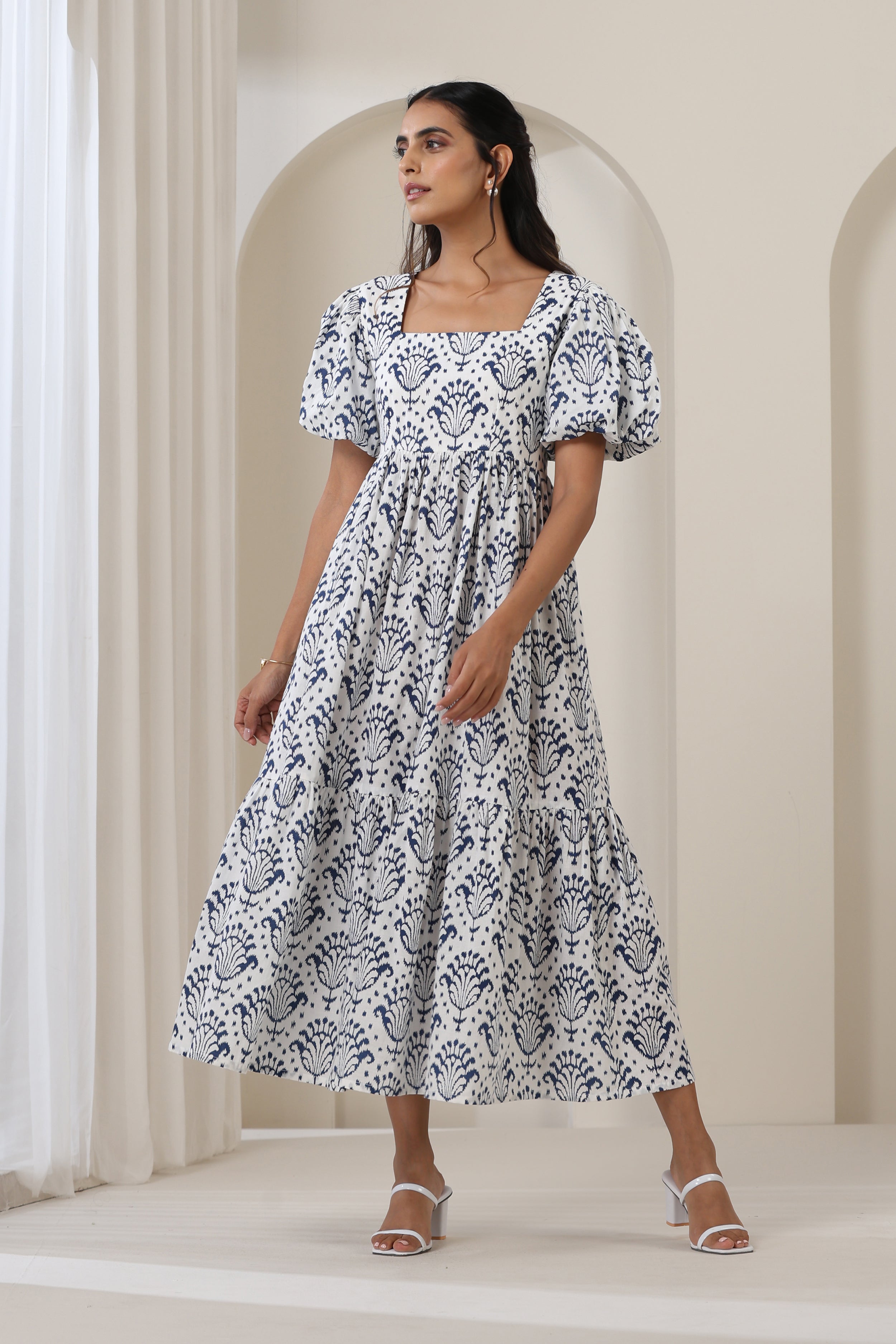 Charlotte White Tiered dress