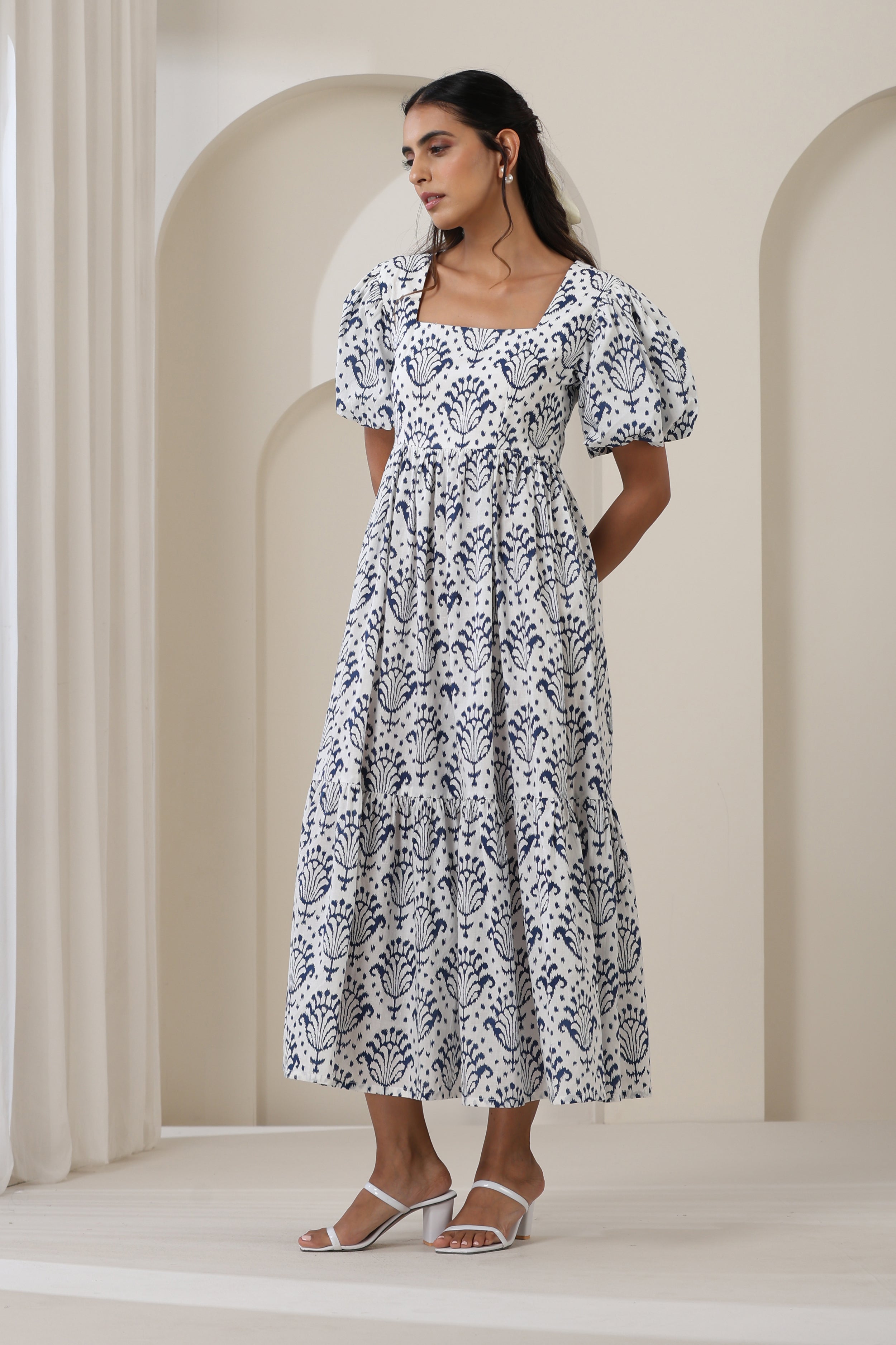 Charlotte White Tiered dress