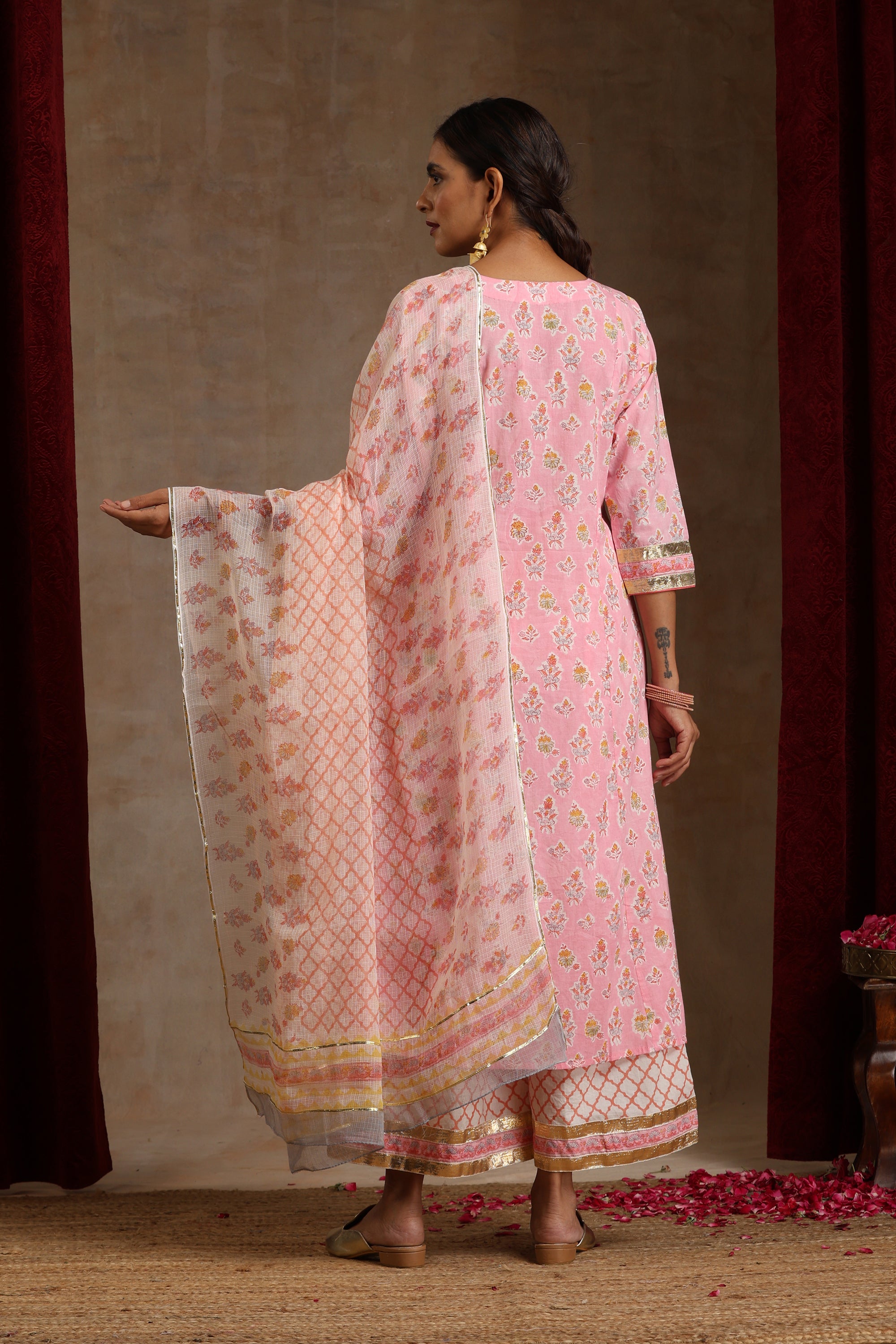 Pink Dahlia Angrakha Set of 3