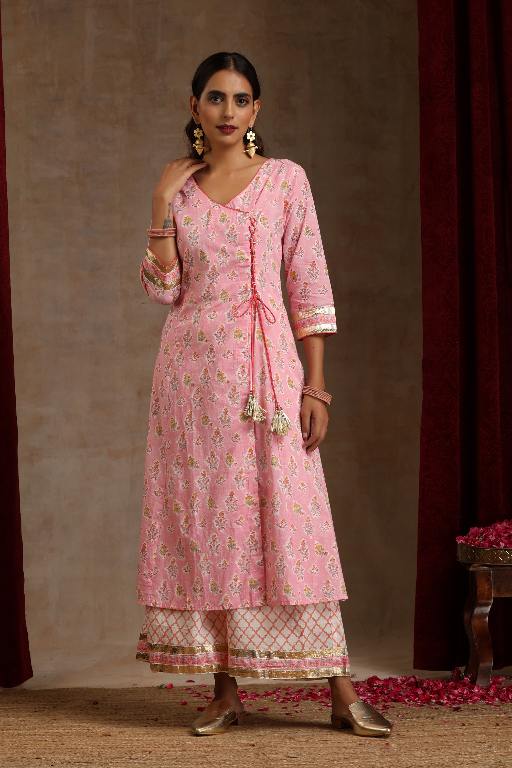 Pink Dahlia Angrakha Set of 3