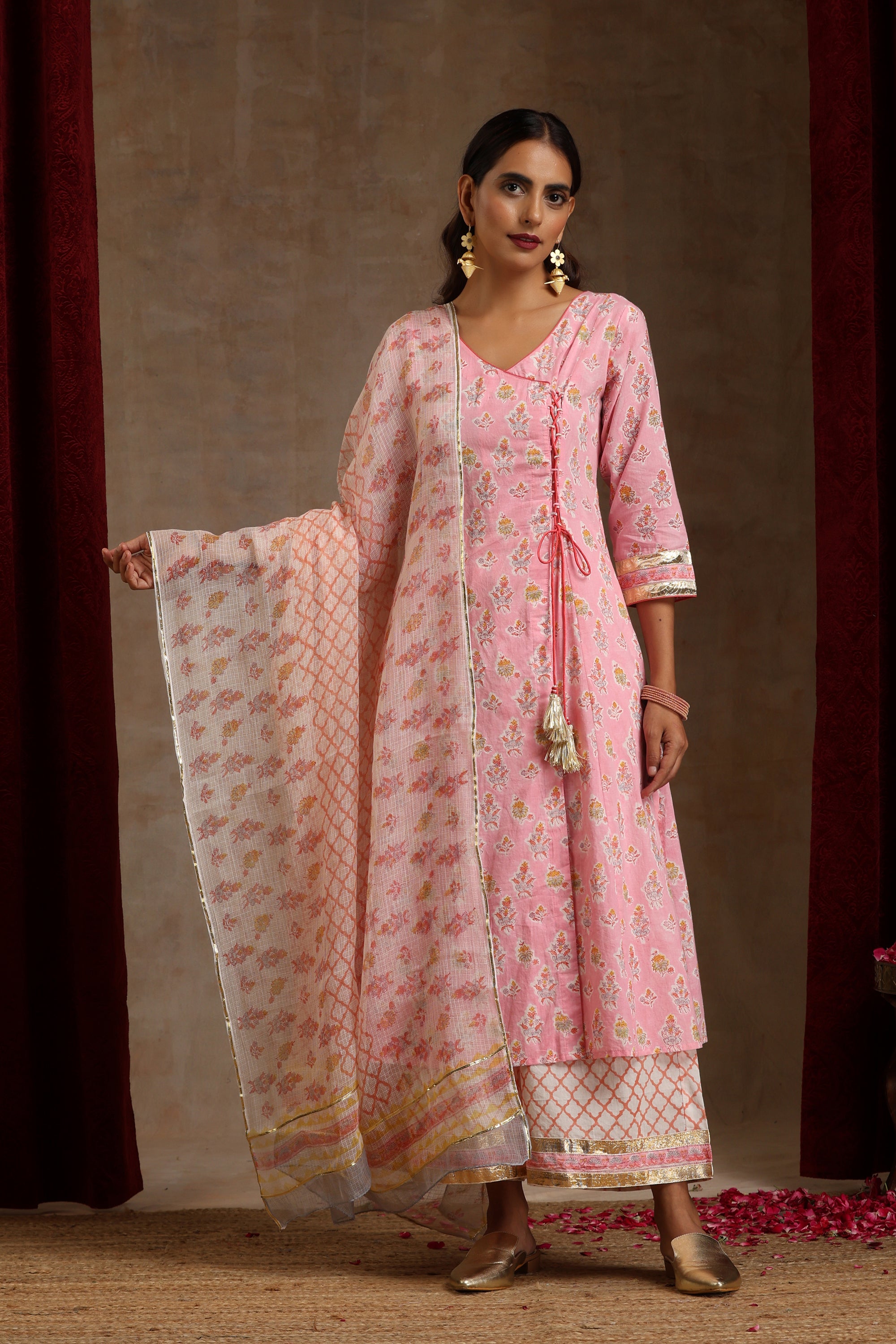 Pink Dahlia Angrakha Set of 3