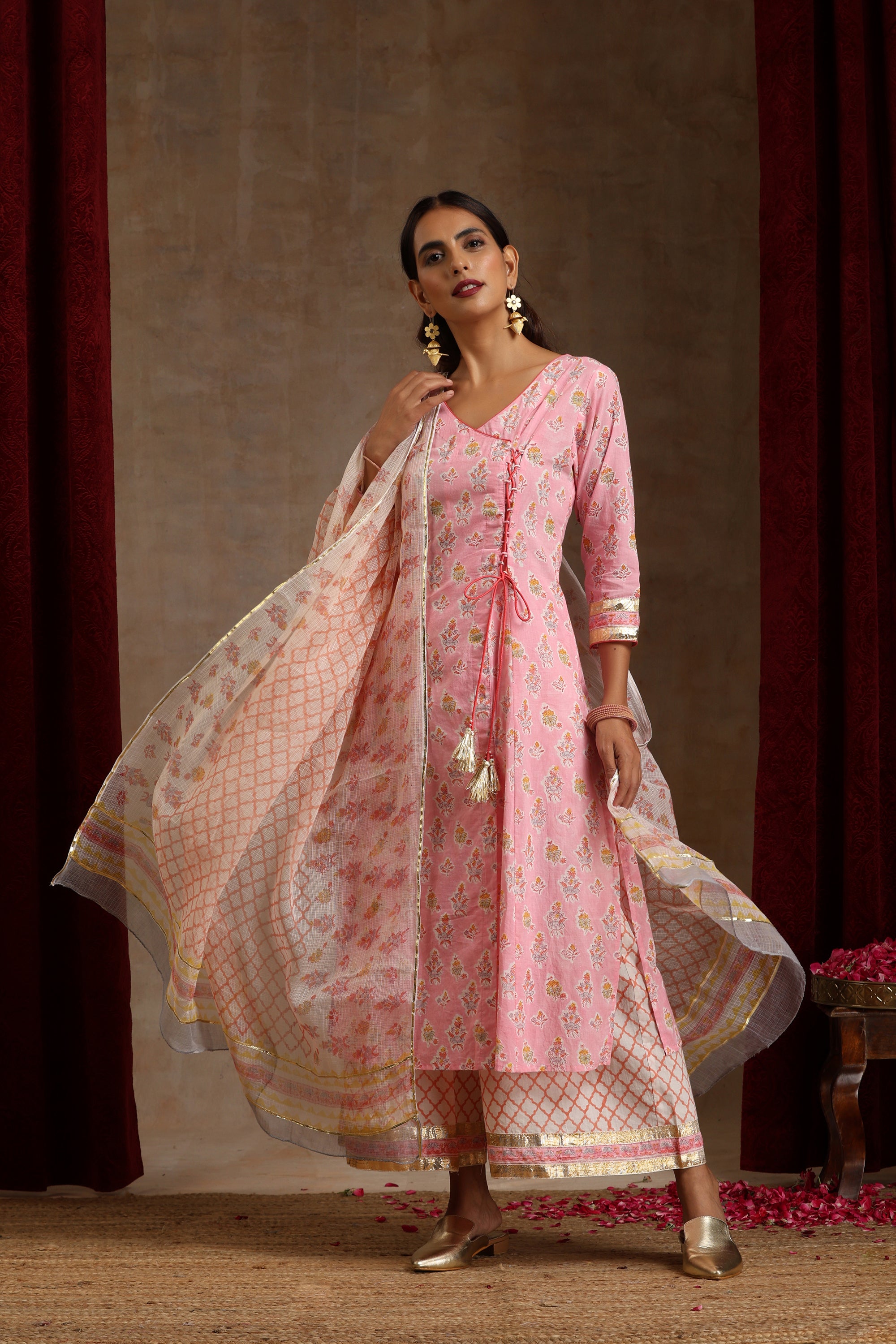 Pink Dahlia Angrakha Set of 3