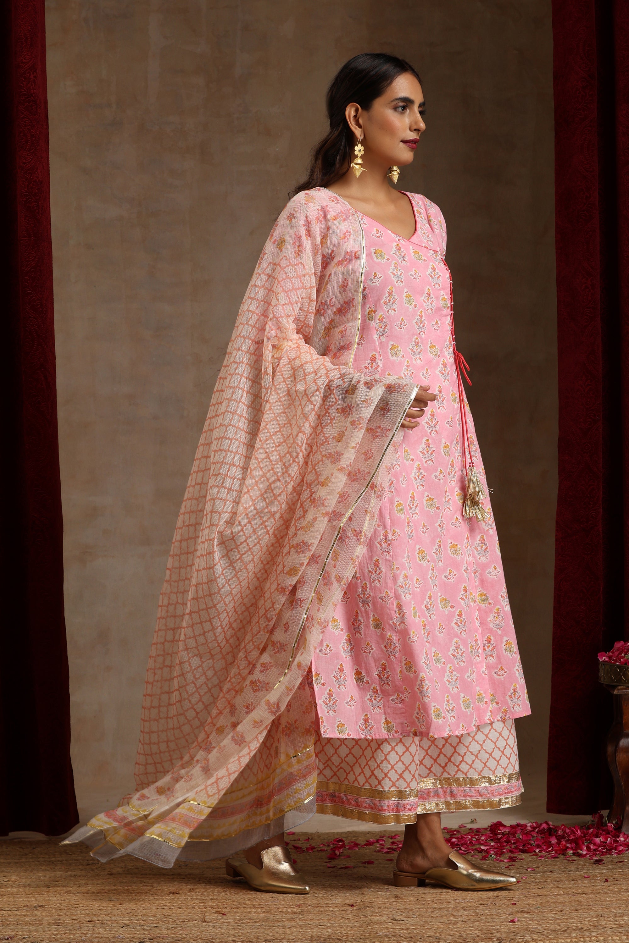 Pink Dahlia Angrakha Set of 3