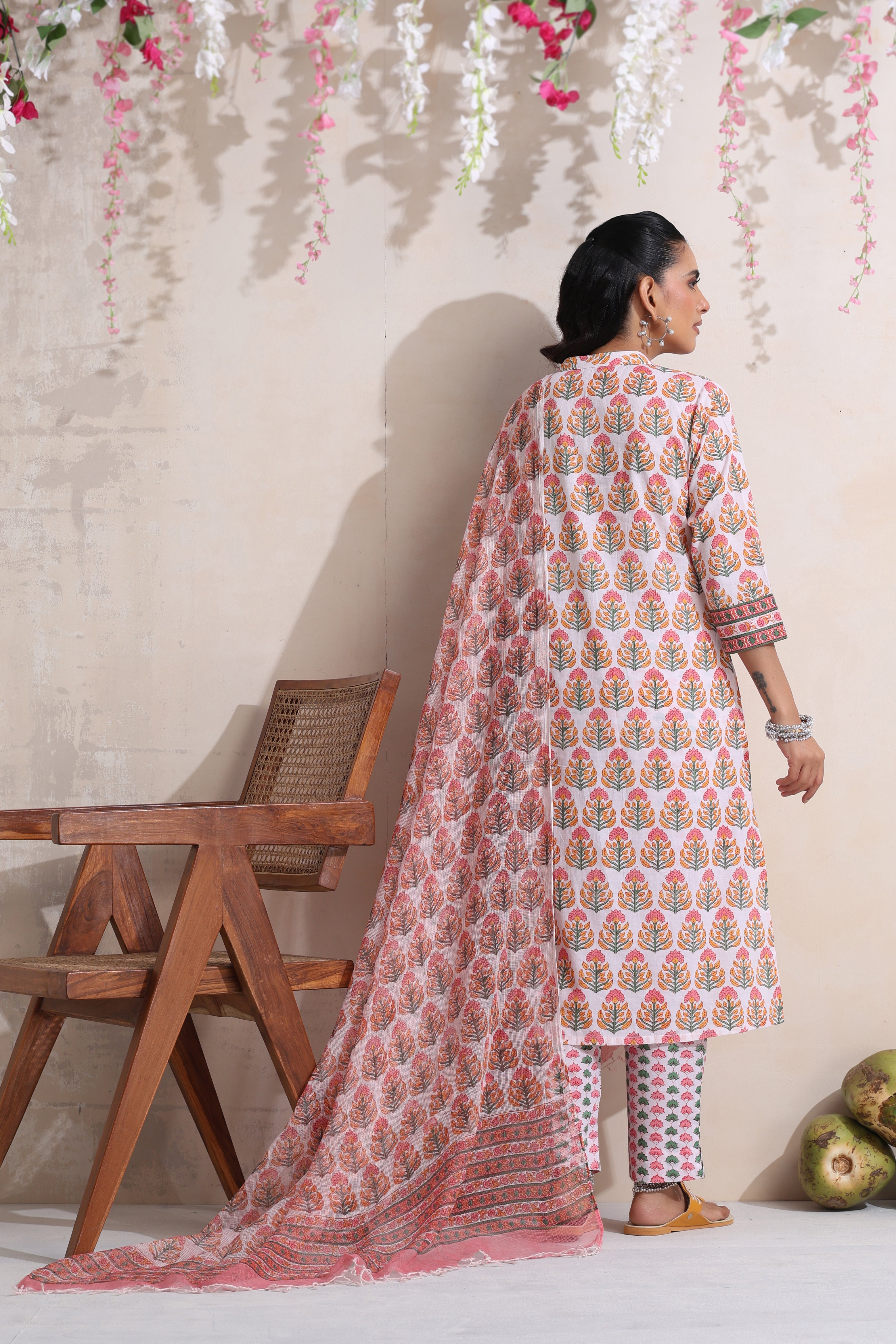 White Willow Embroidered Kurta Set of 3