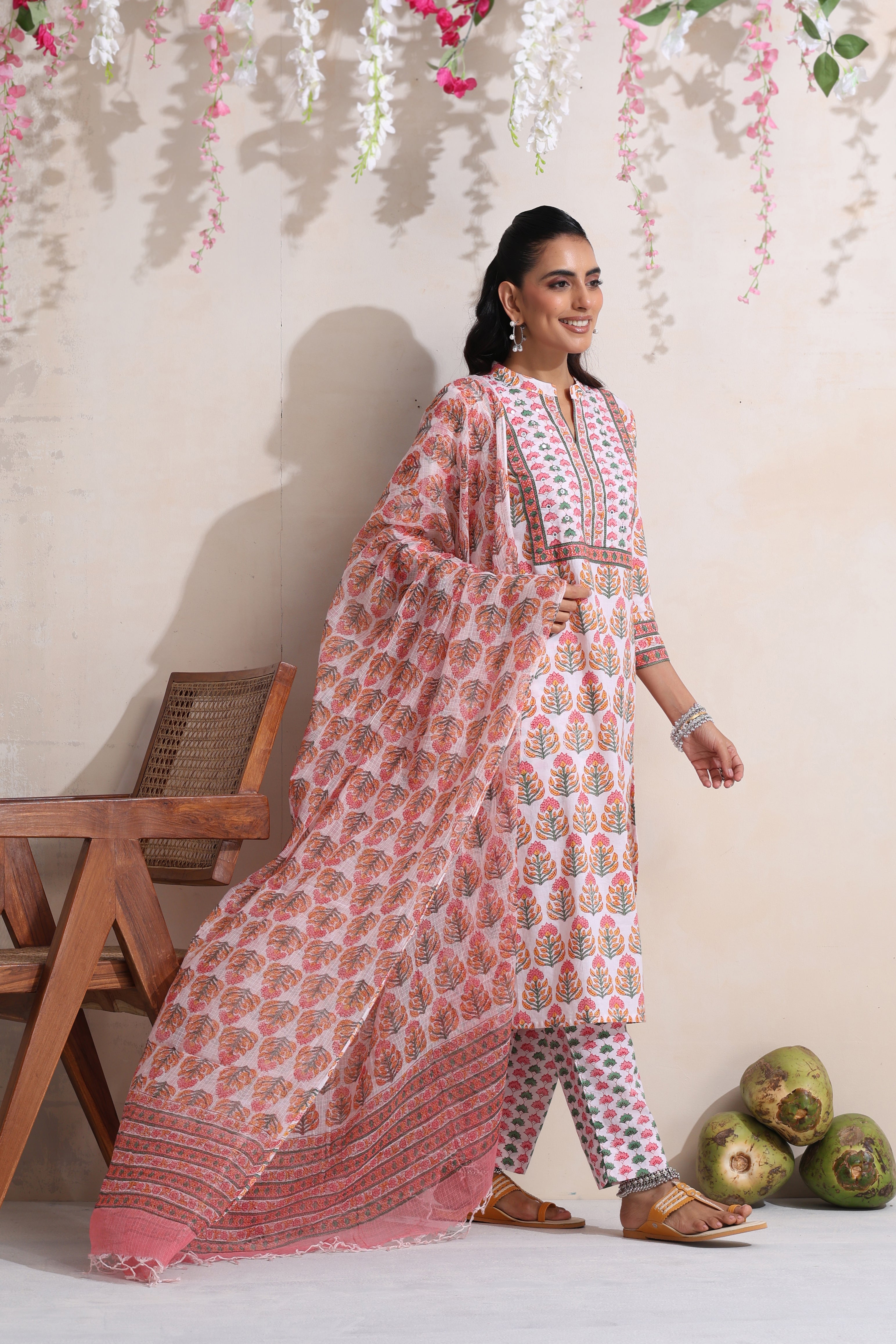 White Willow Embroidered Kurta Set of 3