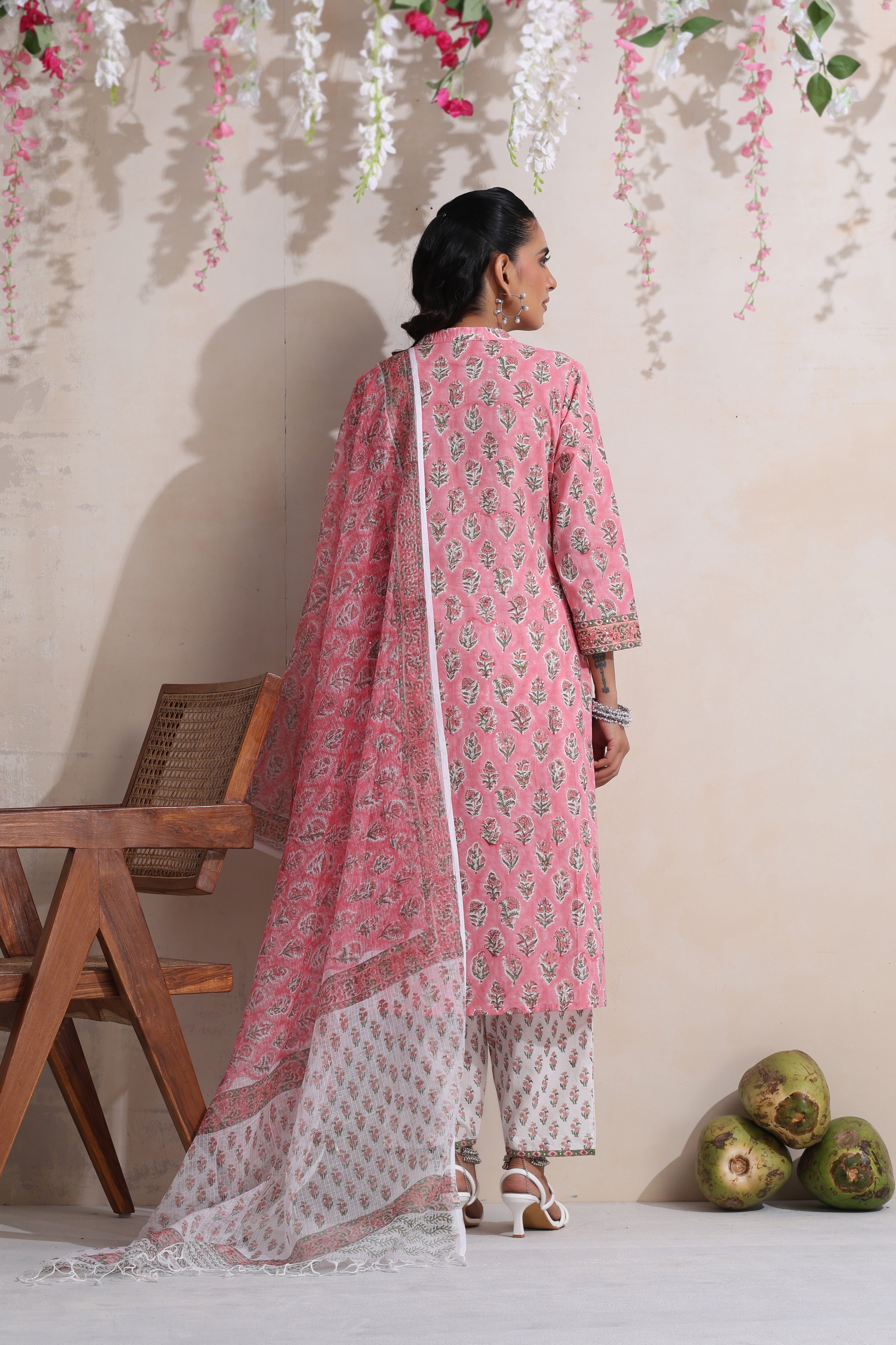Pink Magnolia Embroidered Kurta Set of 3