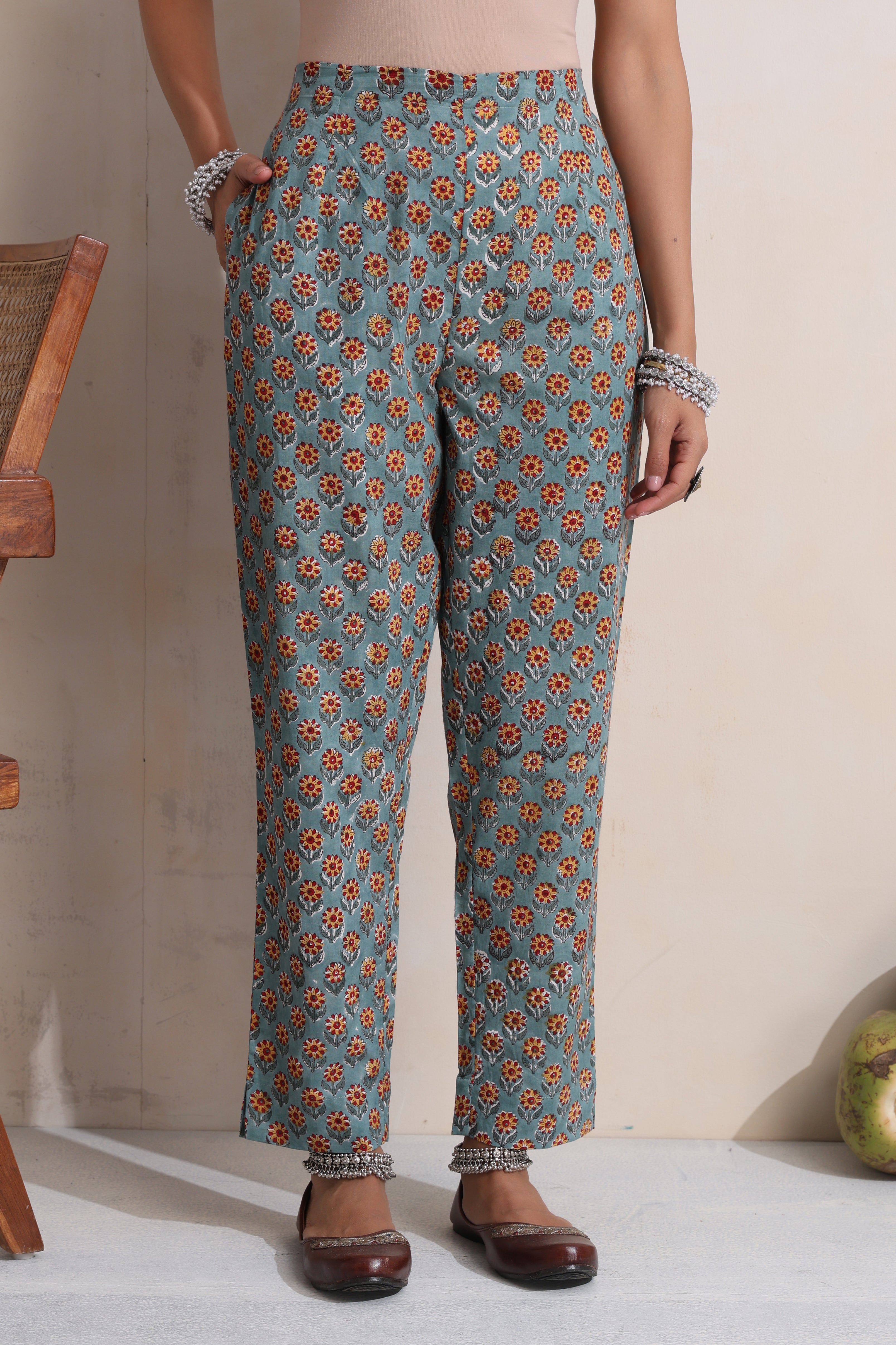 Green Gerrica Embroidered Kurta Set of 3