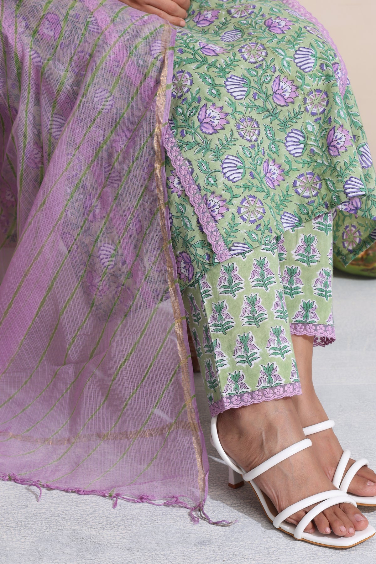 Green Greta Floral Kurta Set of 3