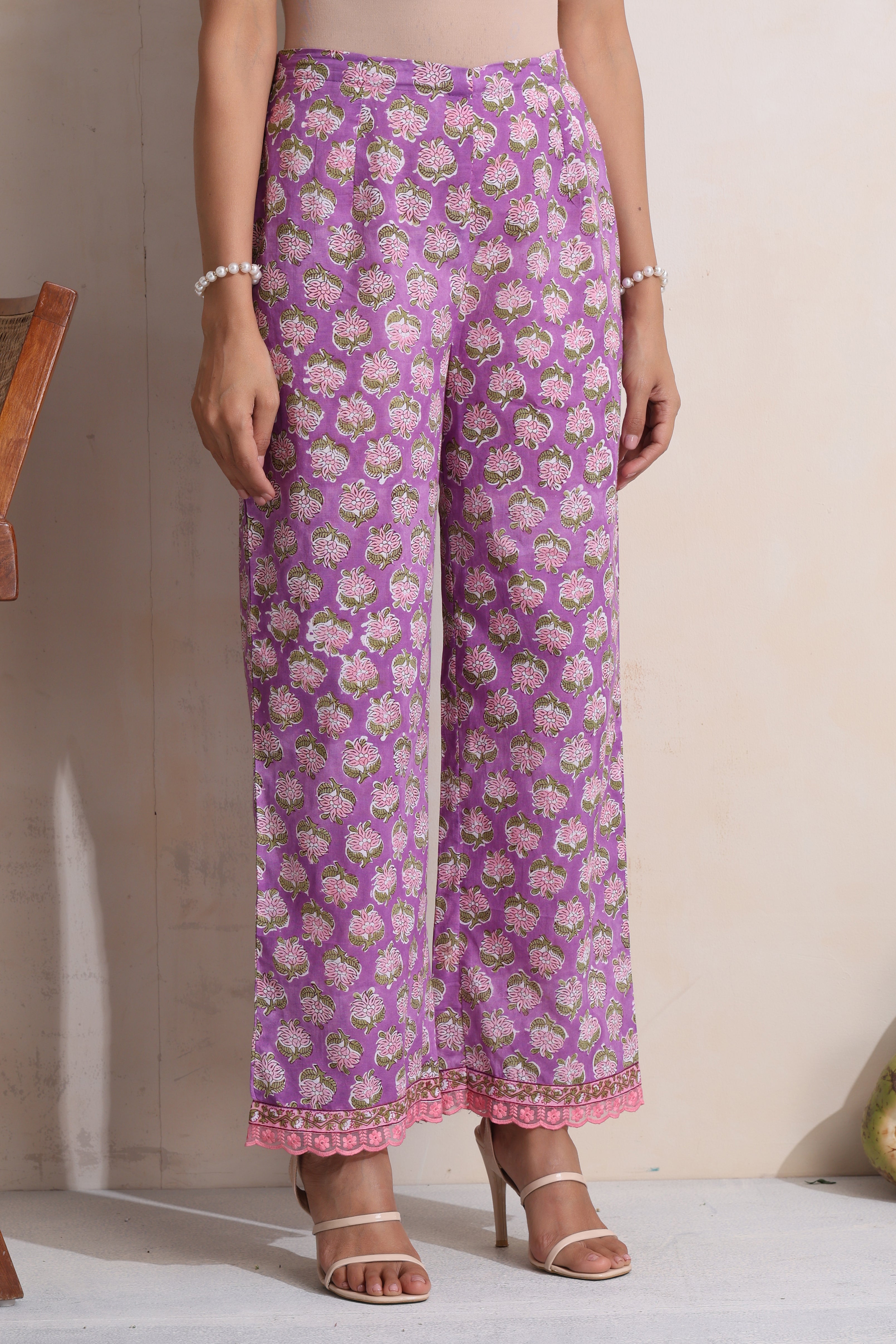 Lavender Lea Gathered Kurta Set of 3