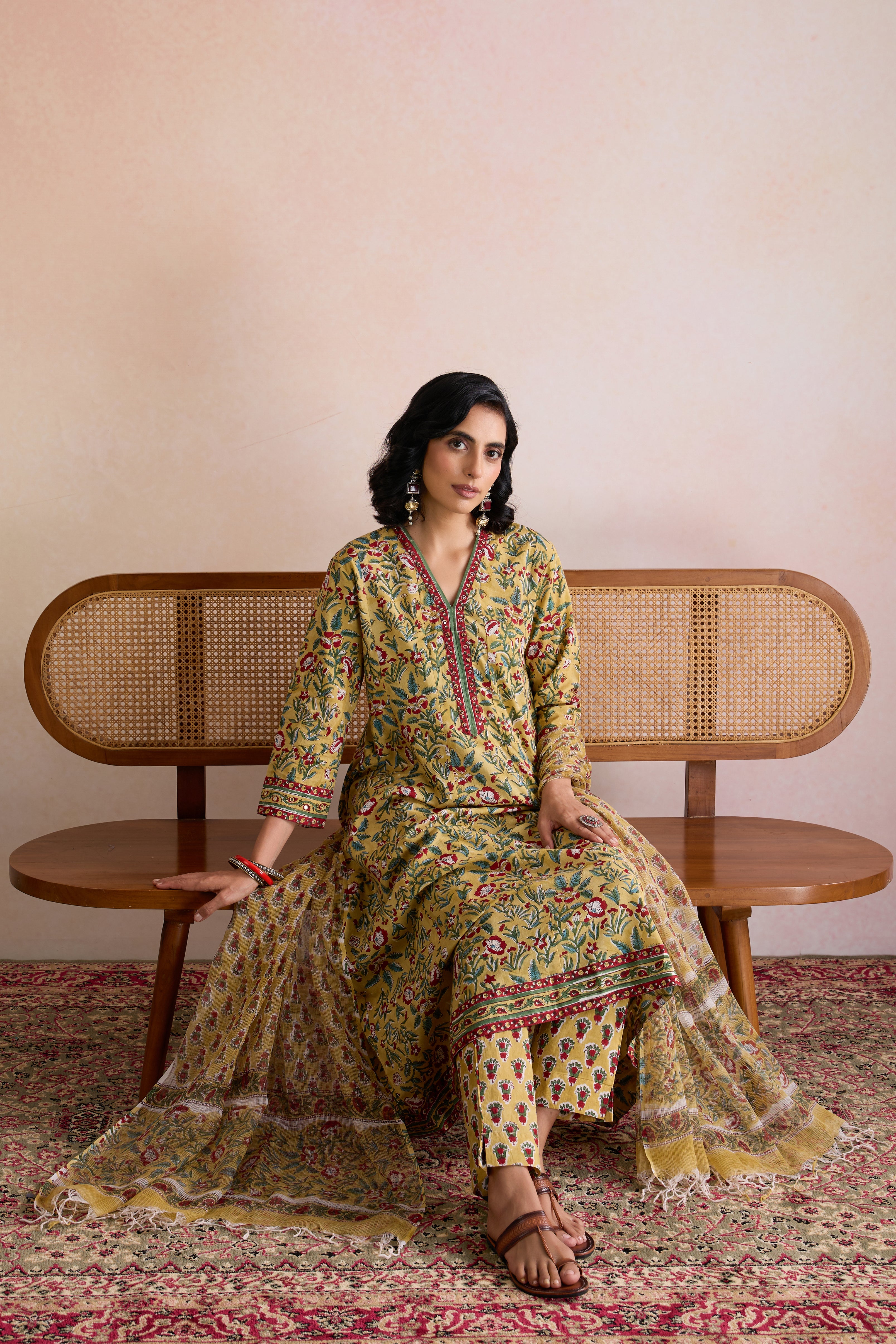 Yellow Evie Embroidered Kurta Set of 3