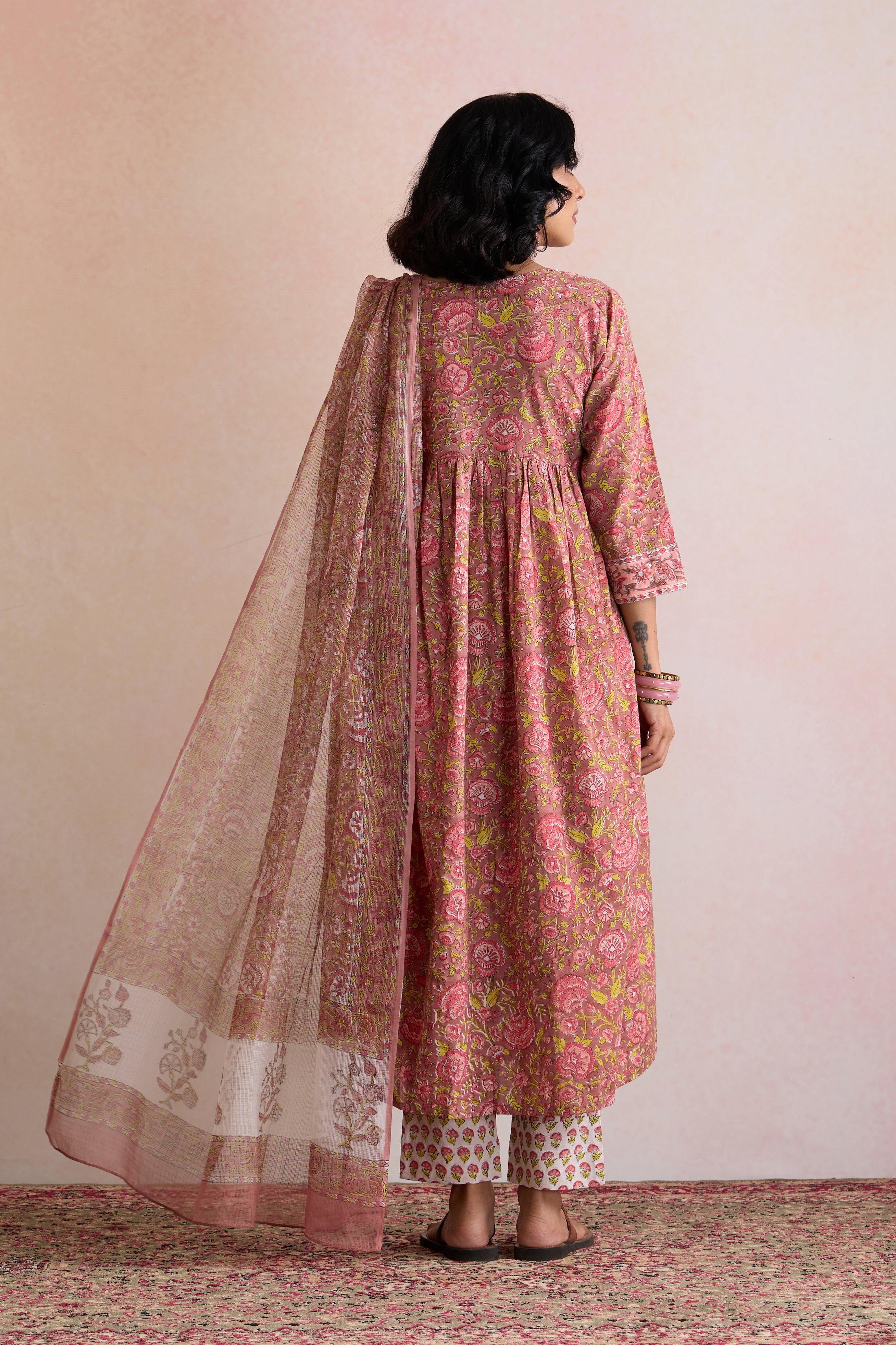 Brown Brenda Embroidered Kurta Set of 3