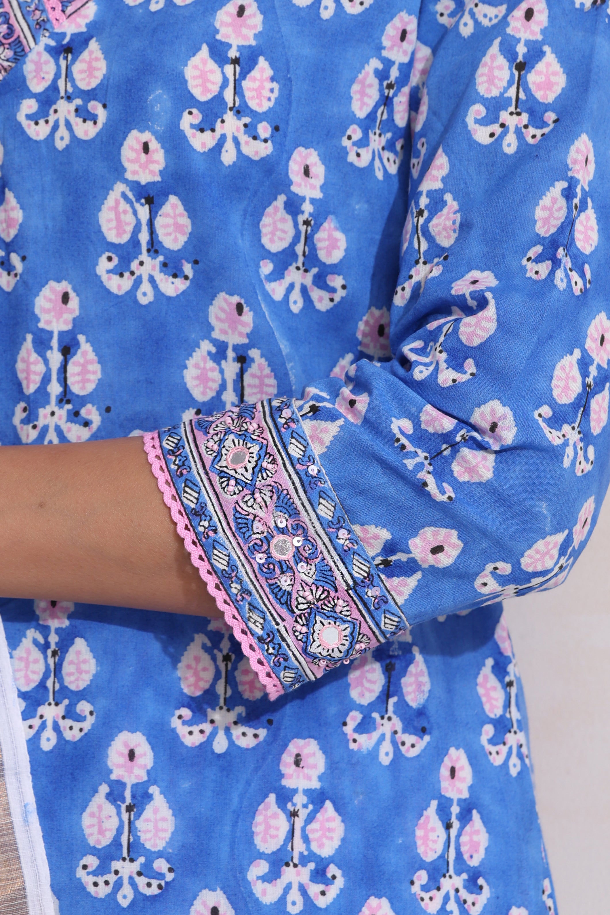 Blue Bruna Embroidered Kurta Set of 3
