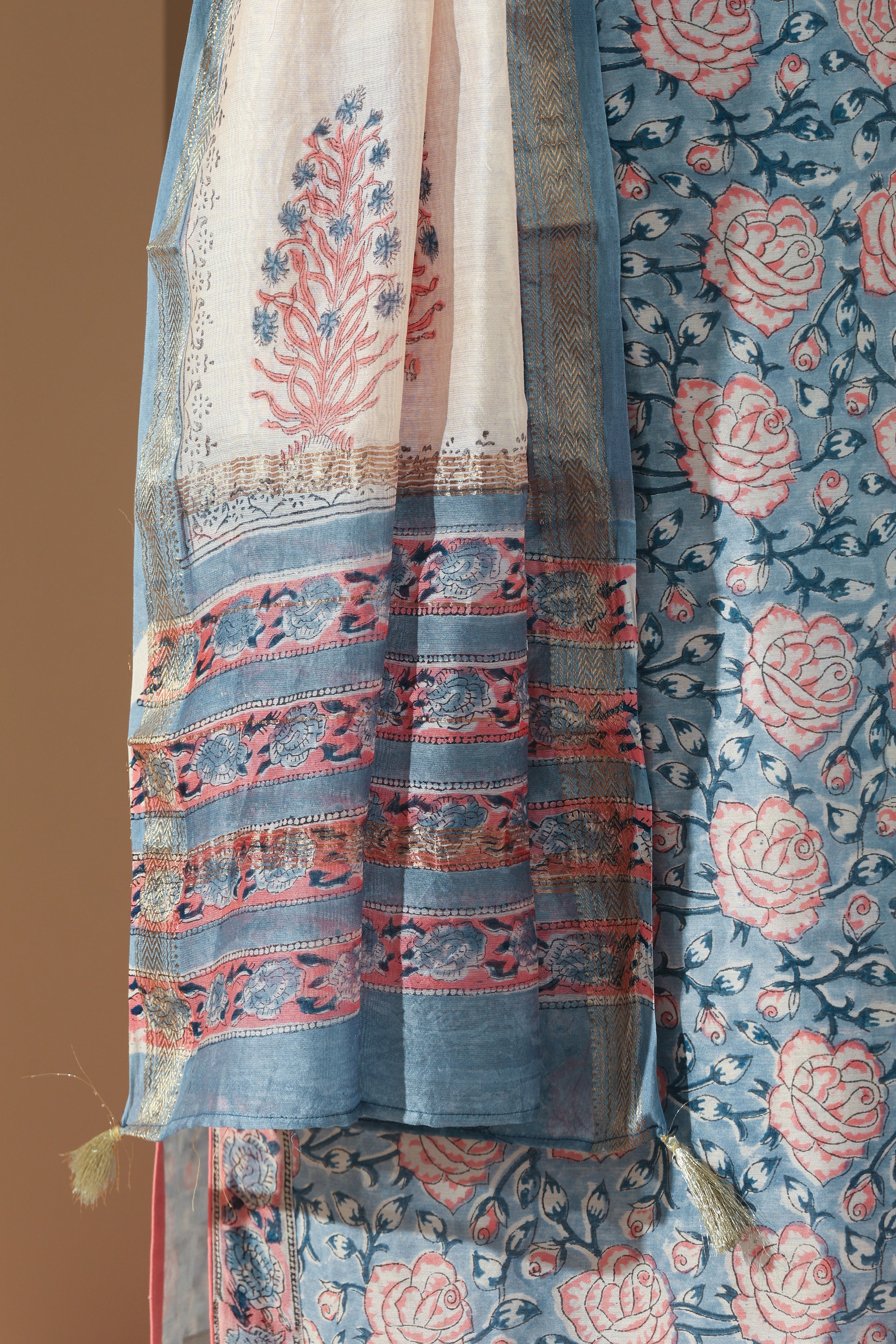 Blue Rose Chanderi Kurta Set of 3