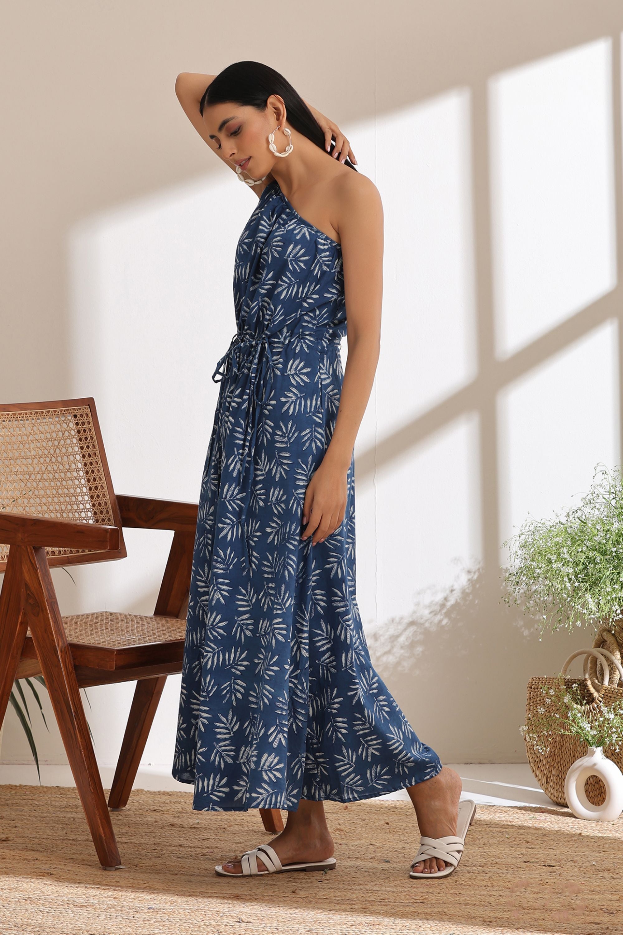 Samantha Indigo One Shoulder Dress