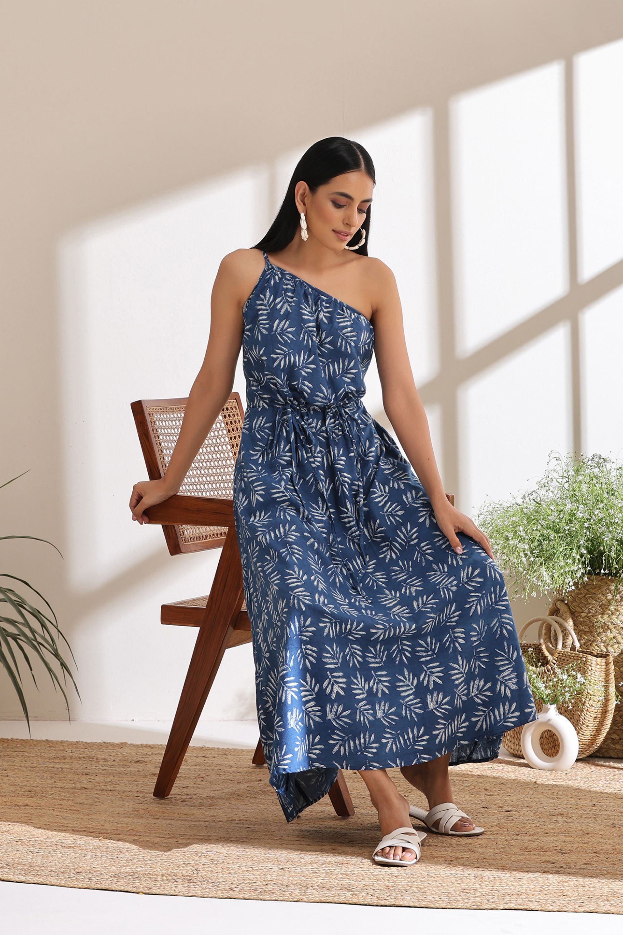 Samantha Indigo One Shoulder Dress