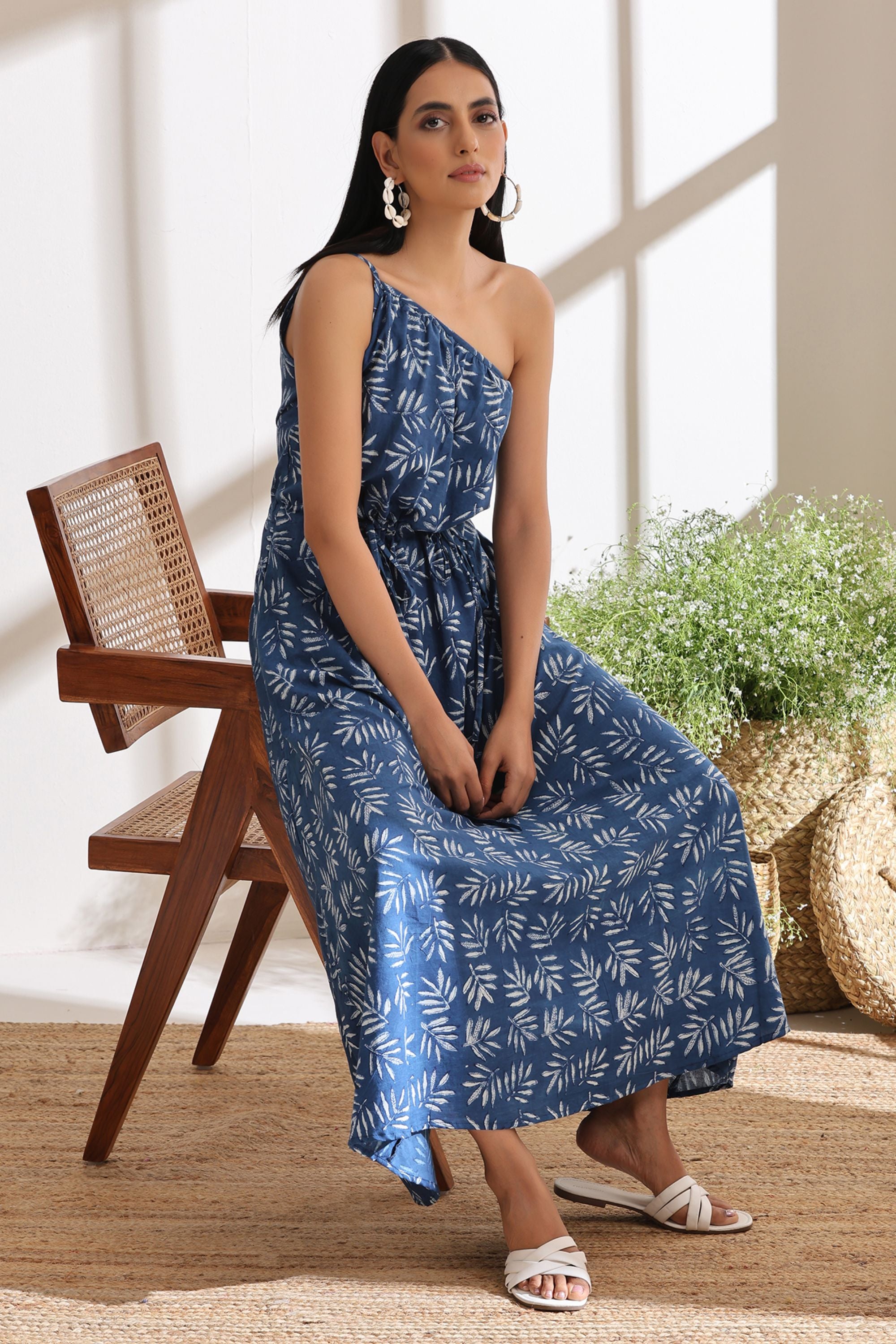 Samantha Indigo One Shoulder Dress