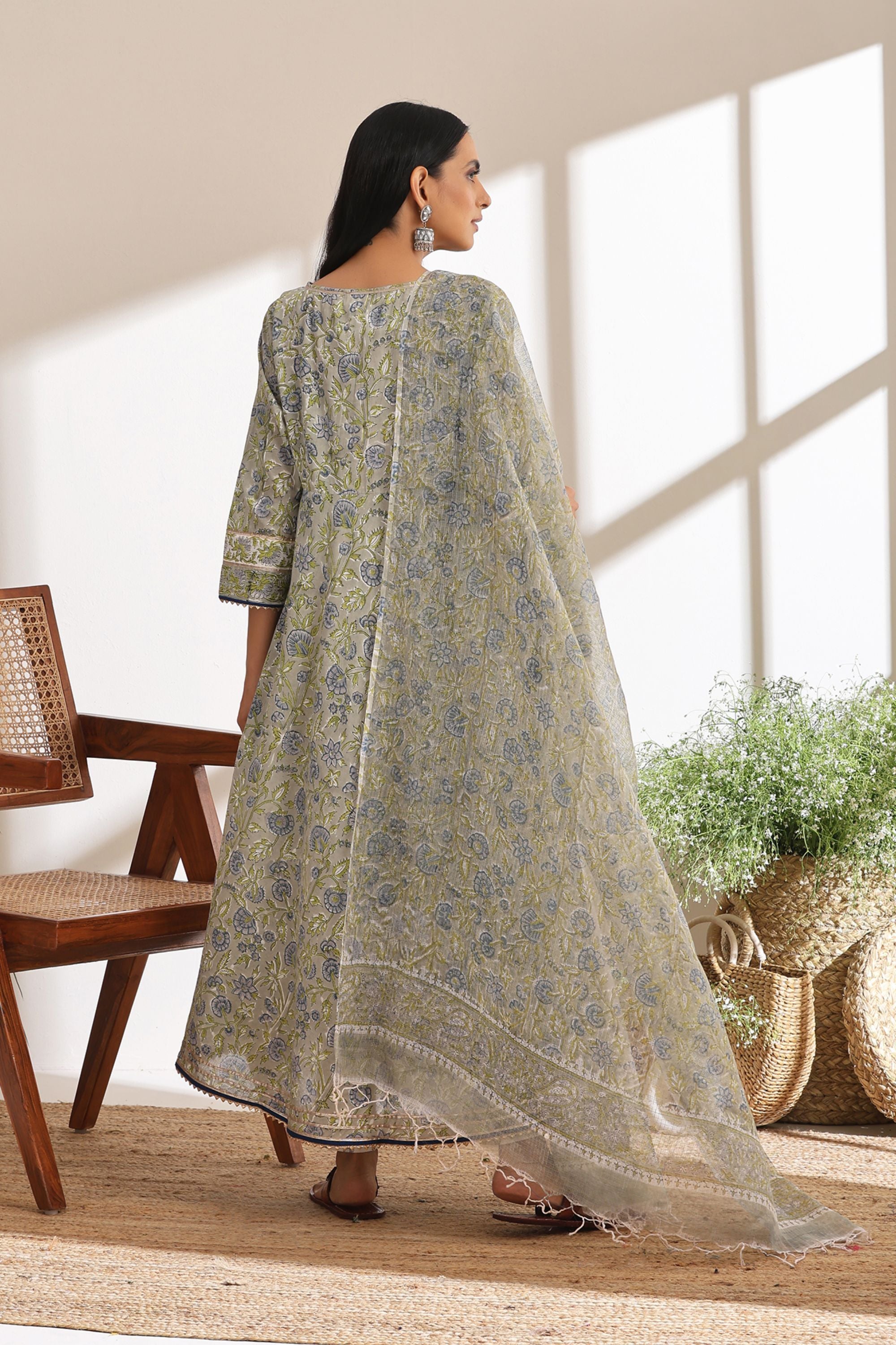 Fern Green Anarkali Set of 3