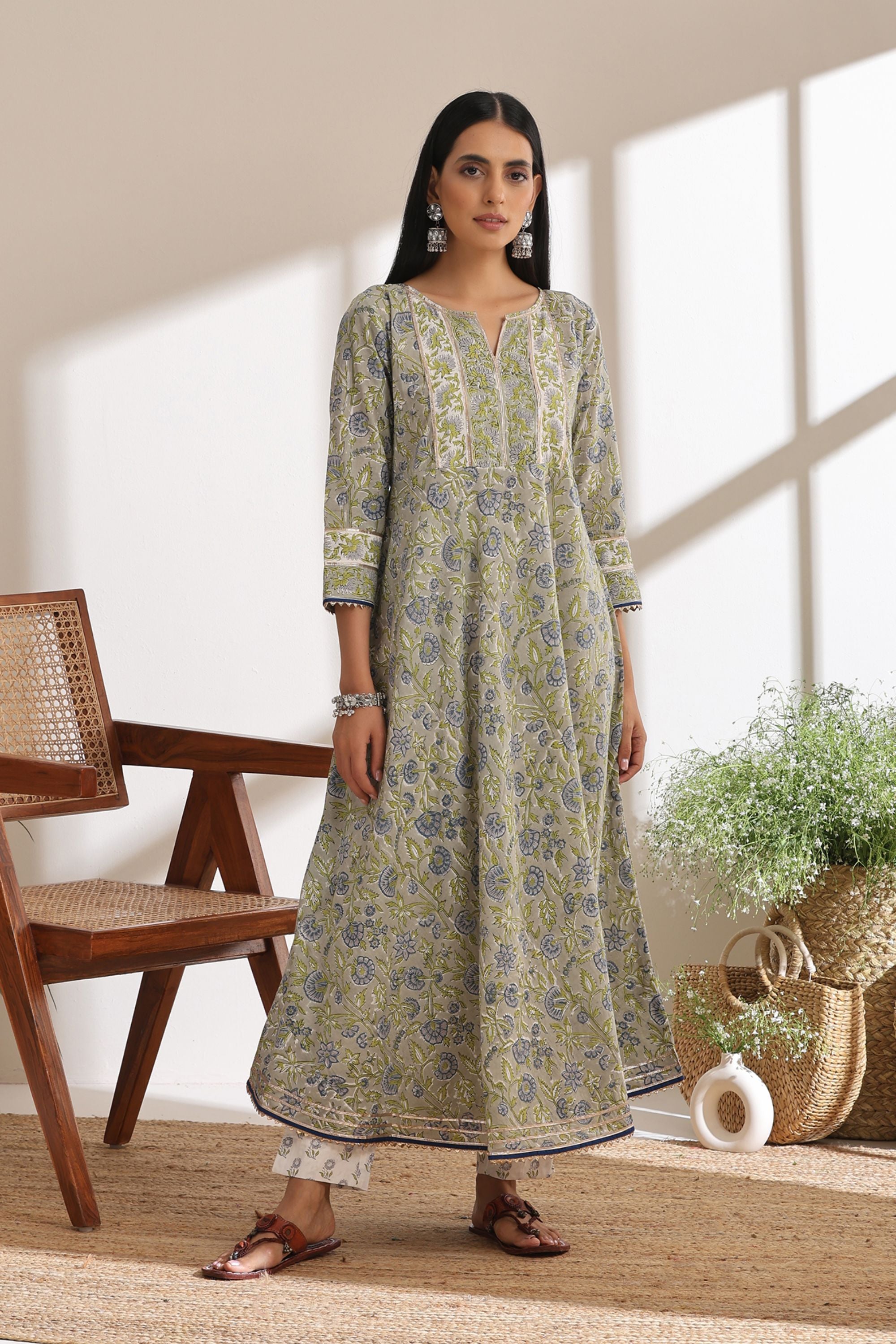 Fern Green Anarkali Set of 3