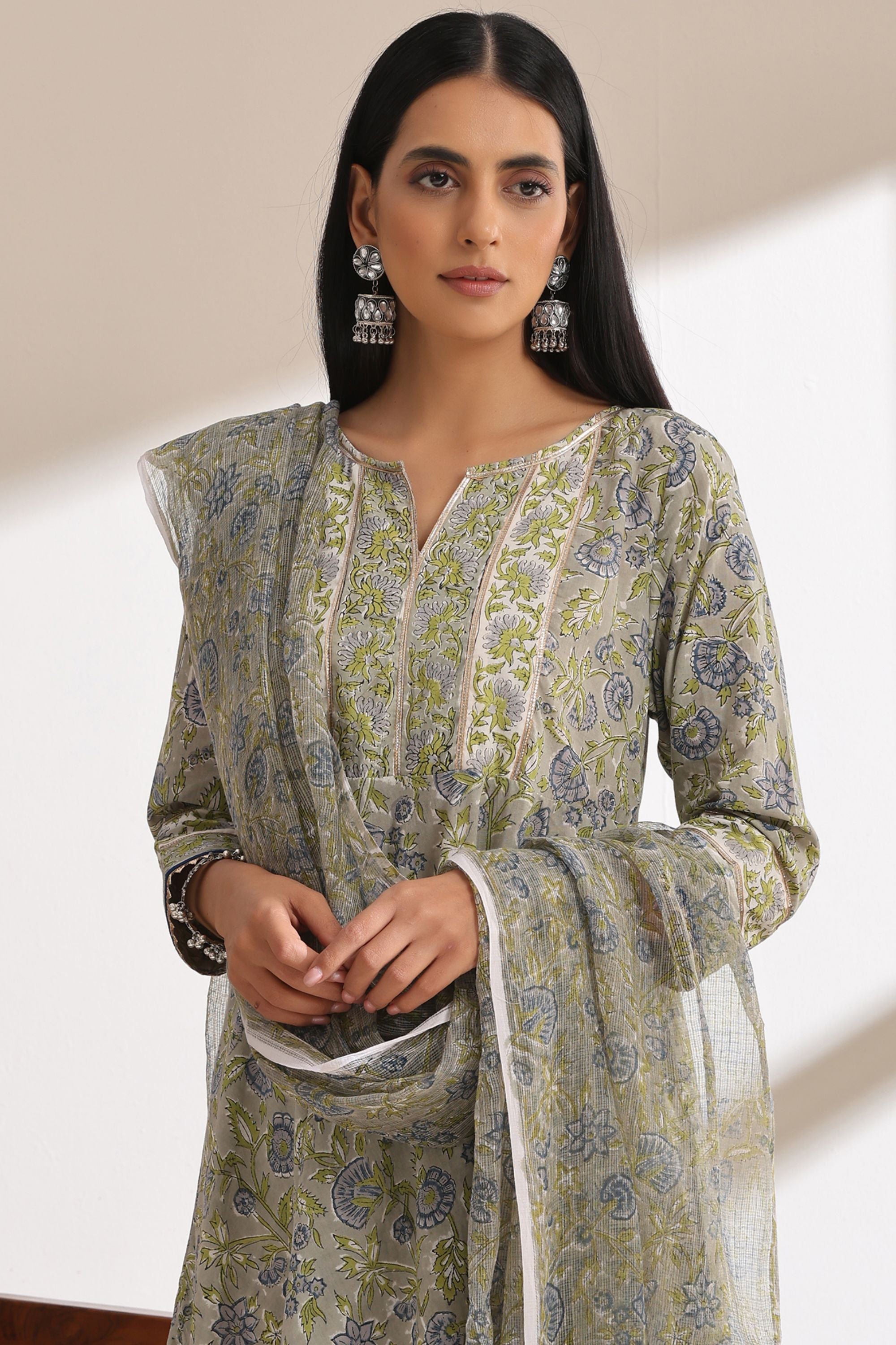 Fern Green Anarkali Set of 3