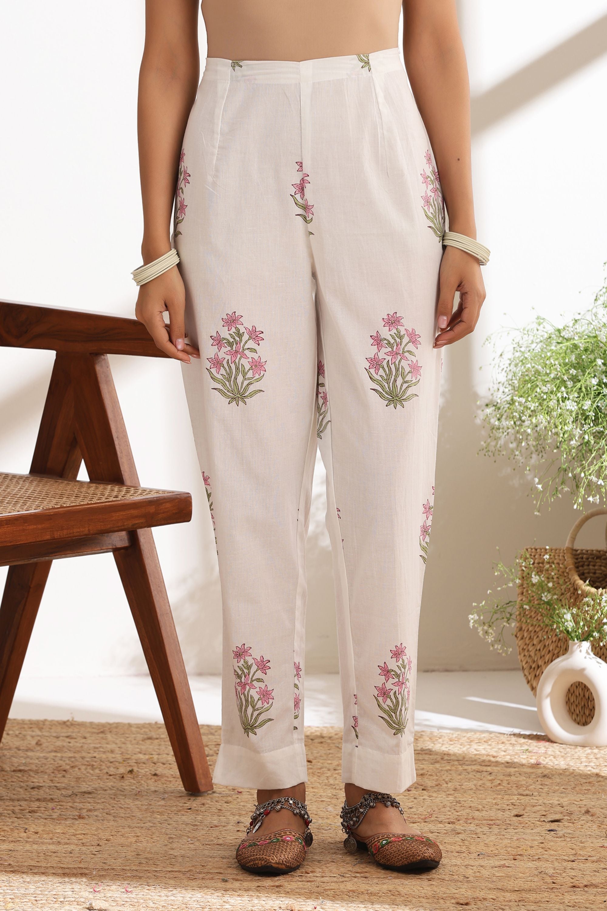 Pink Peony Gathered Kurta Set of 3