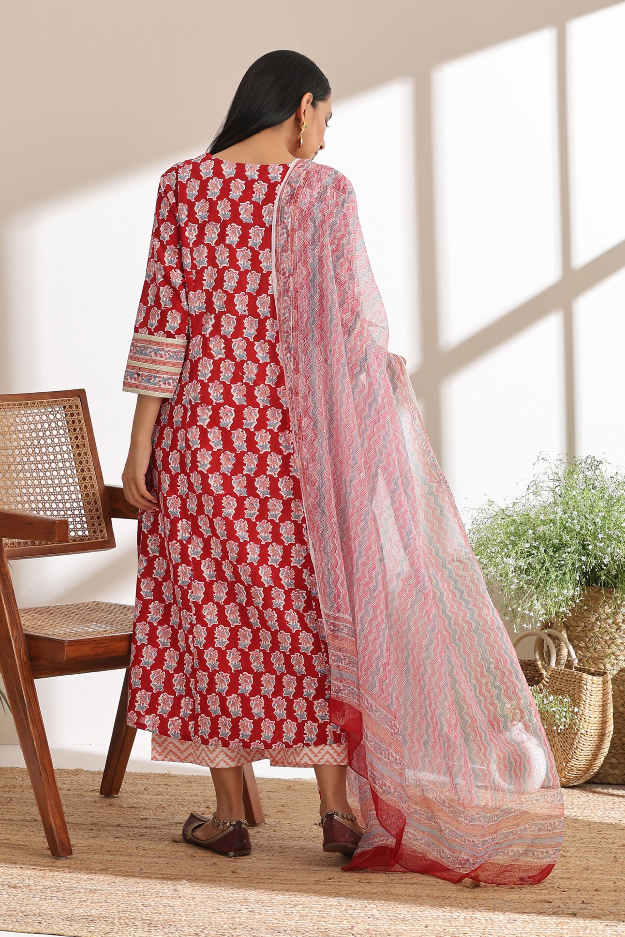 Crimson Red Kurta Set of 3