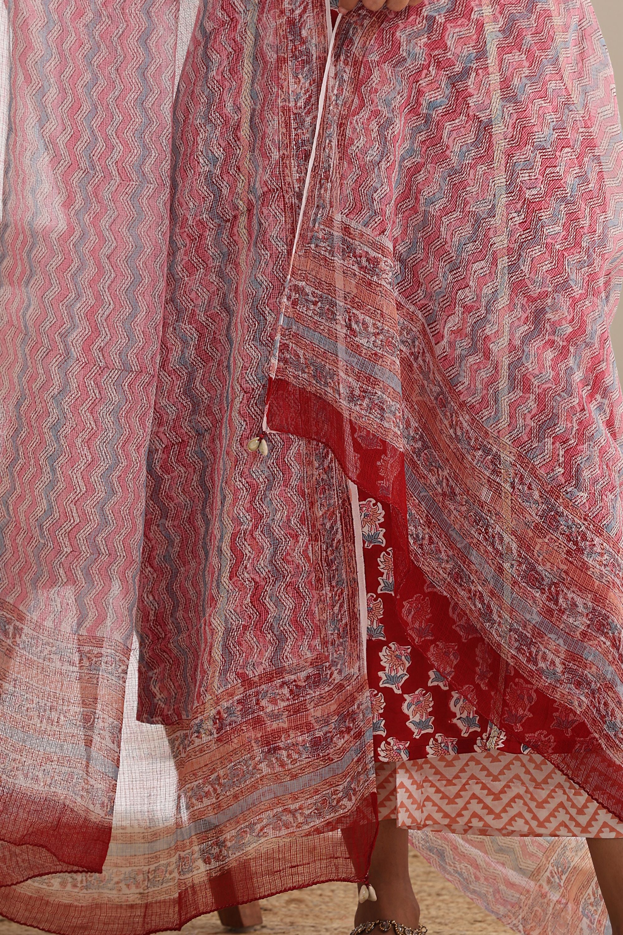 Crimson Red Kurta Set of 3