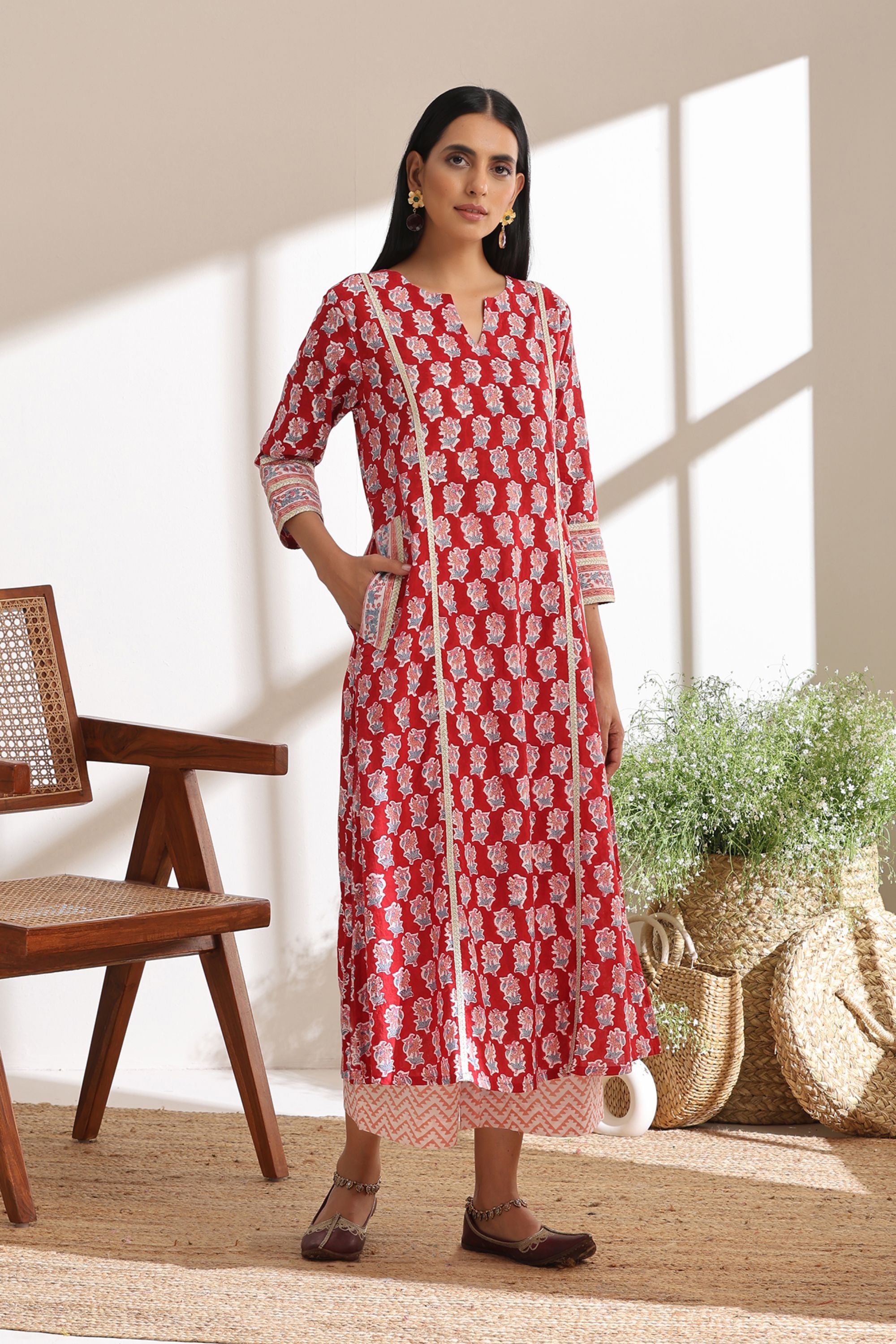 Crimson Red Kurta Set of 3