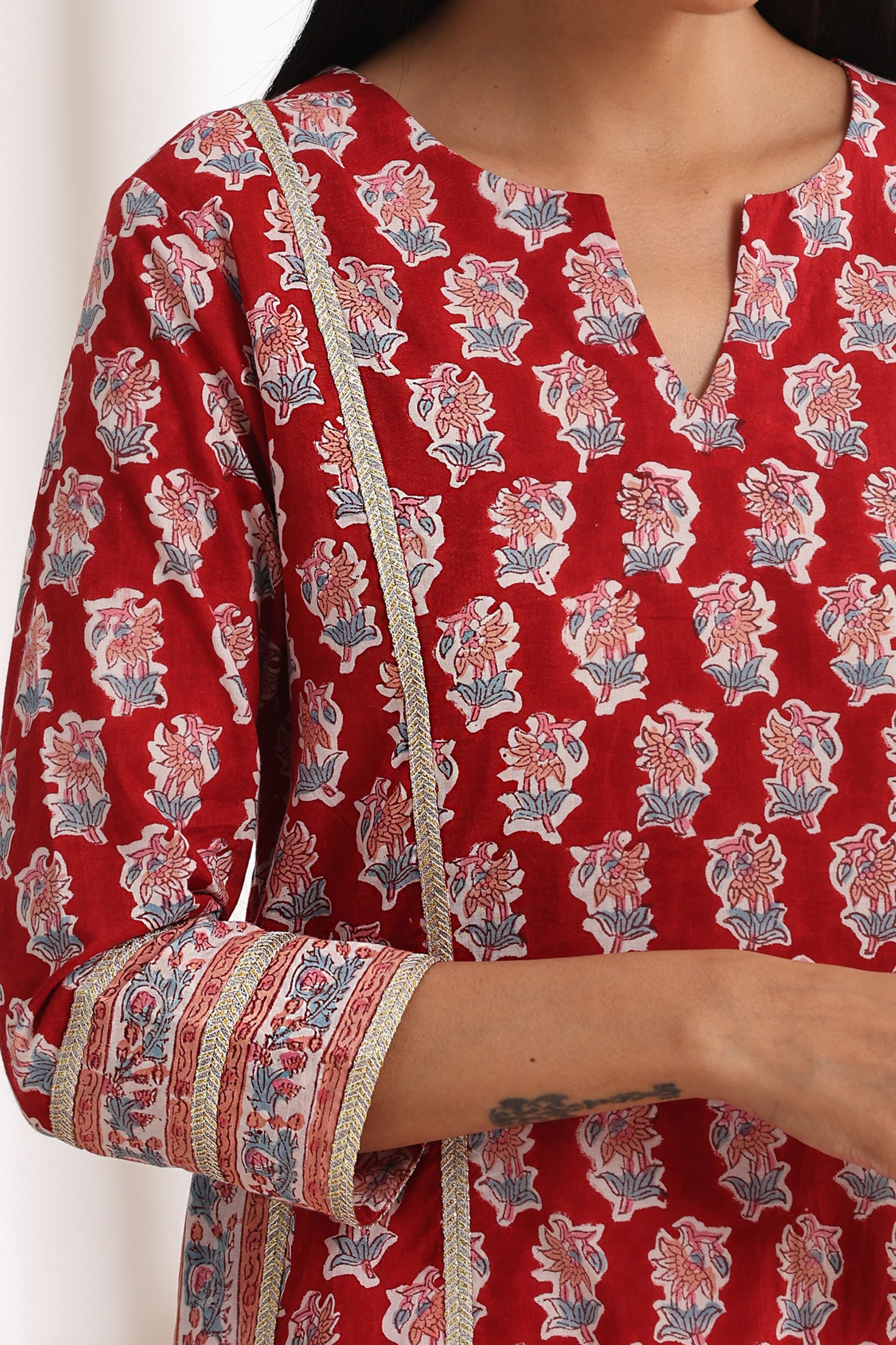 Crimson Red Kurta Set of 3