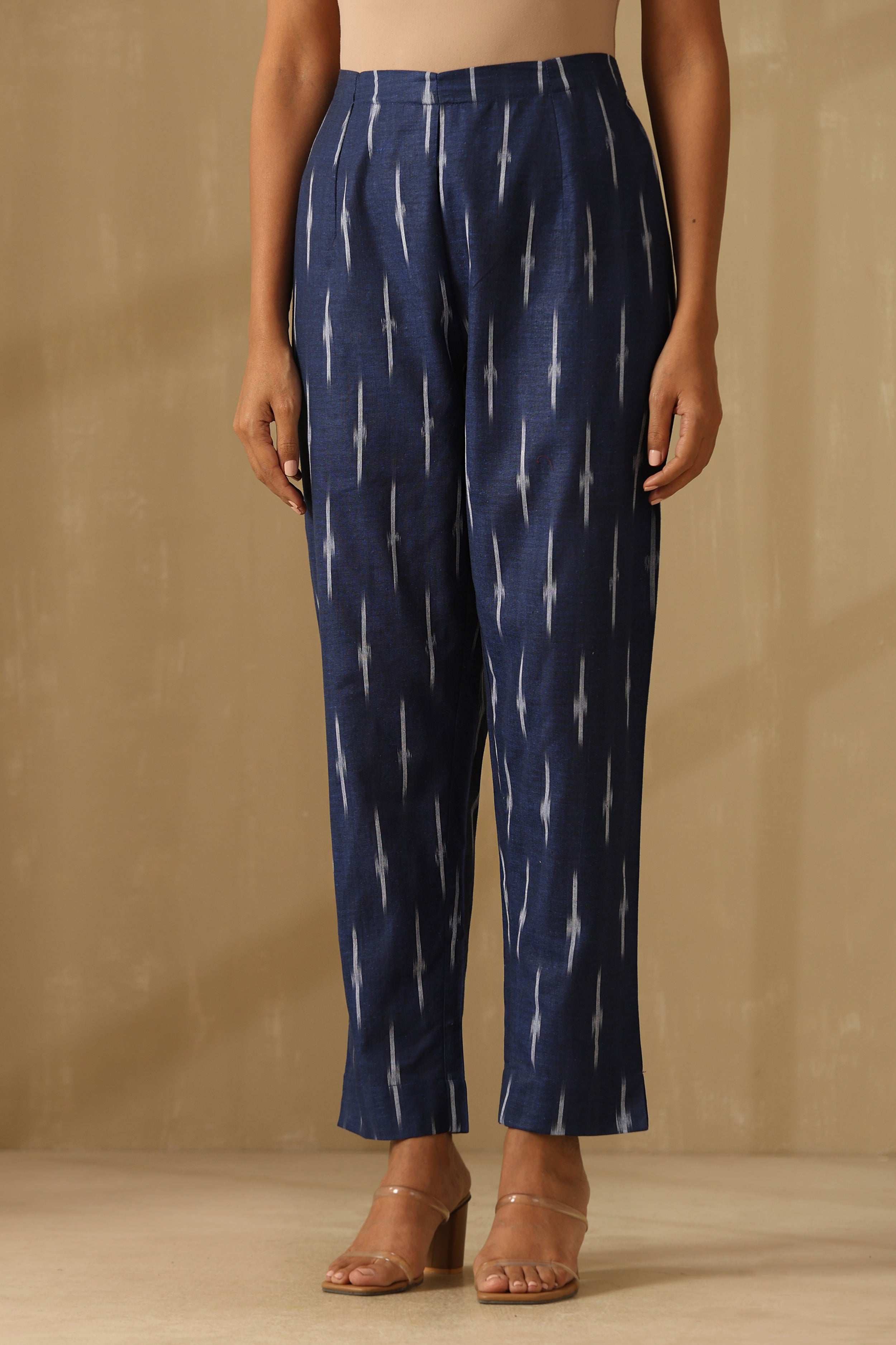 Ceylon Navy Ikat Handloom Cotton Kurta Set of 2