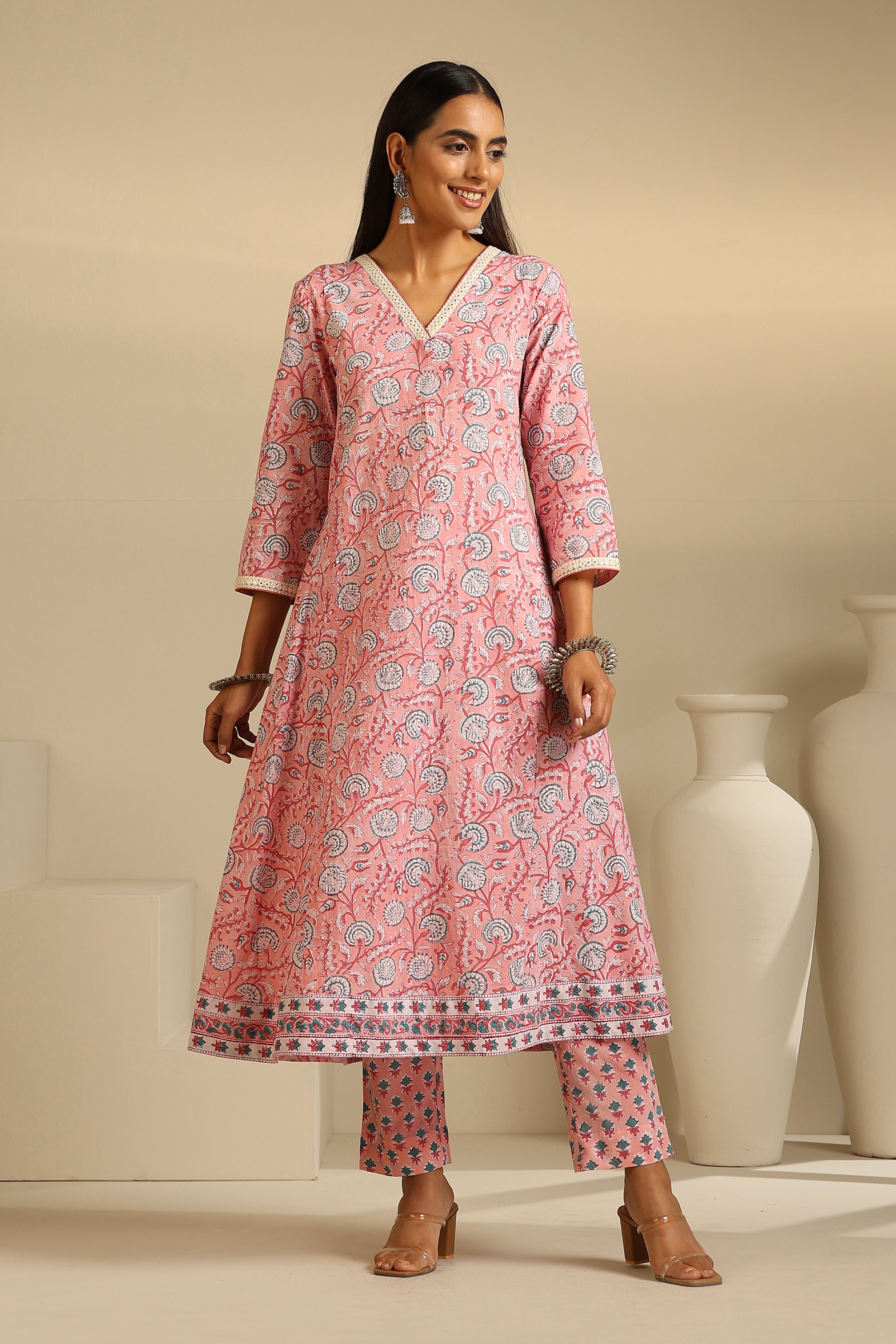 Pink Carnation Kurta Set of 3