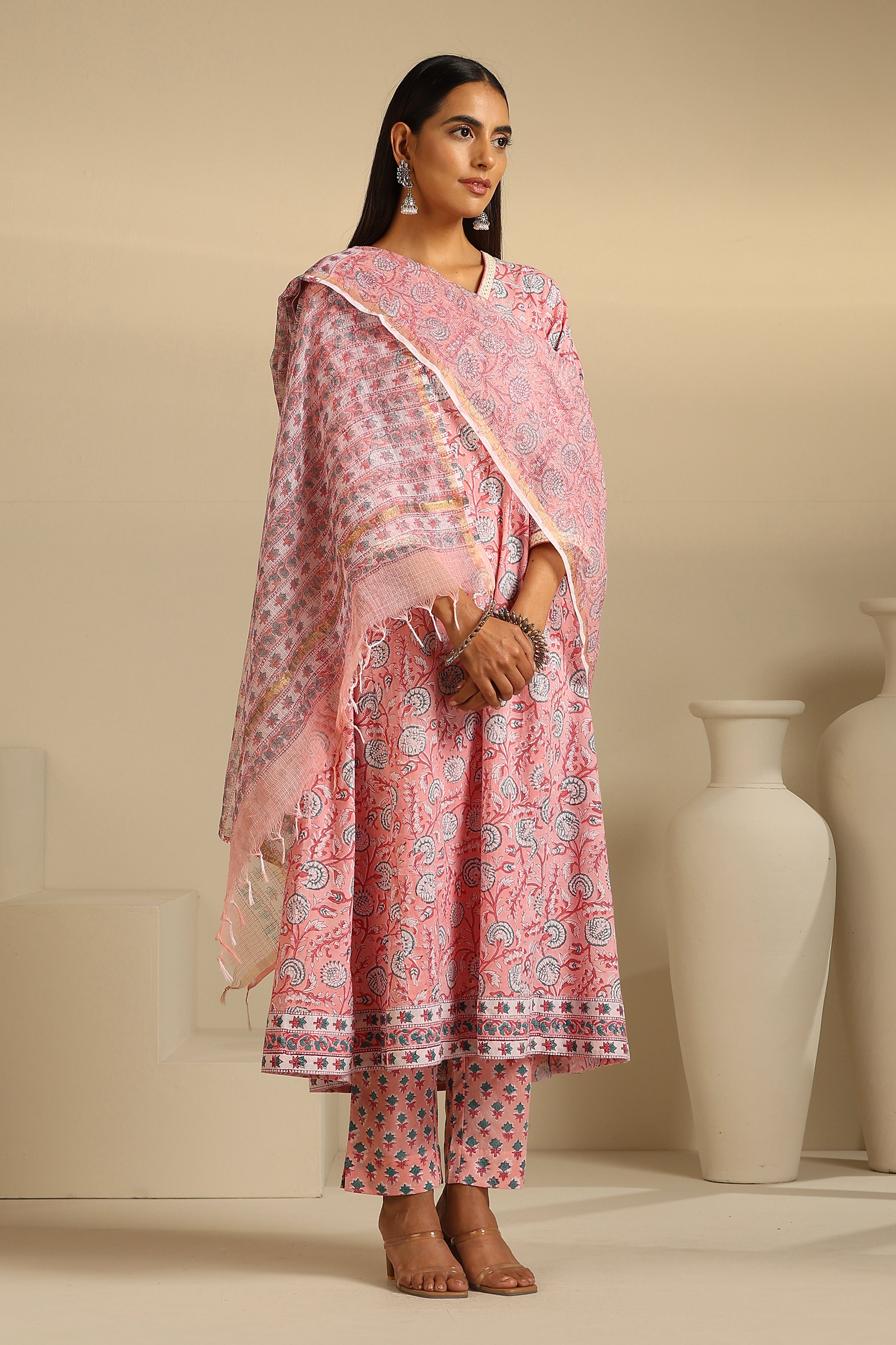 Pink Carnation Kurta Set of 3